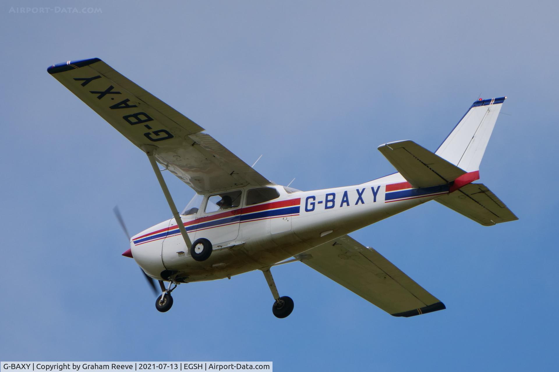 G-BAXY, 1972 Reims F172M ll Skyhawk C/N 0905, Departing from Norwich.