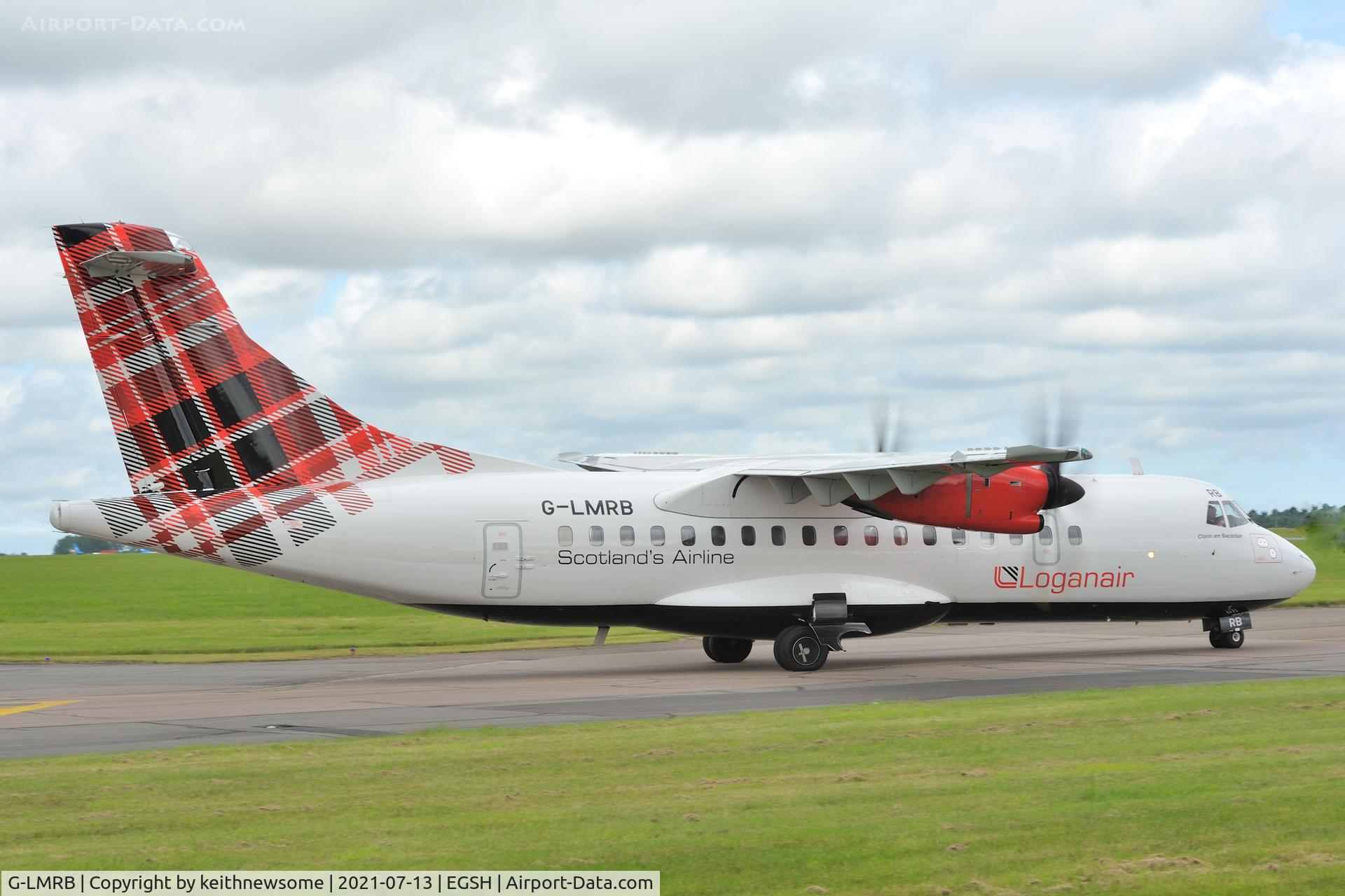 G-LMRB, 1996 ATR 42-500 C/N 484, Arriving at Norwich.