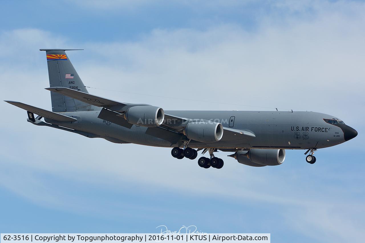 62-3516, 1962 Boeing KC-135R Stratotanker C/N 18499, COPPER71 coming into Tucson