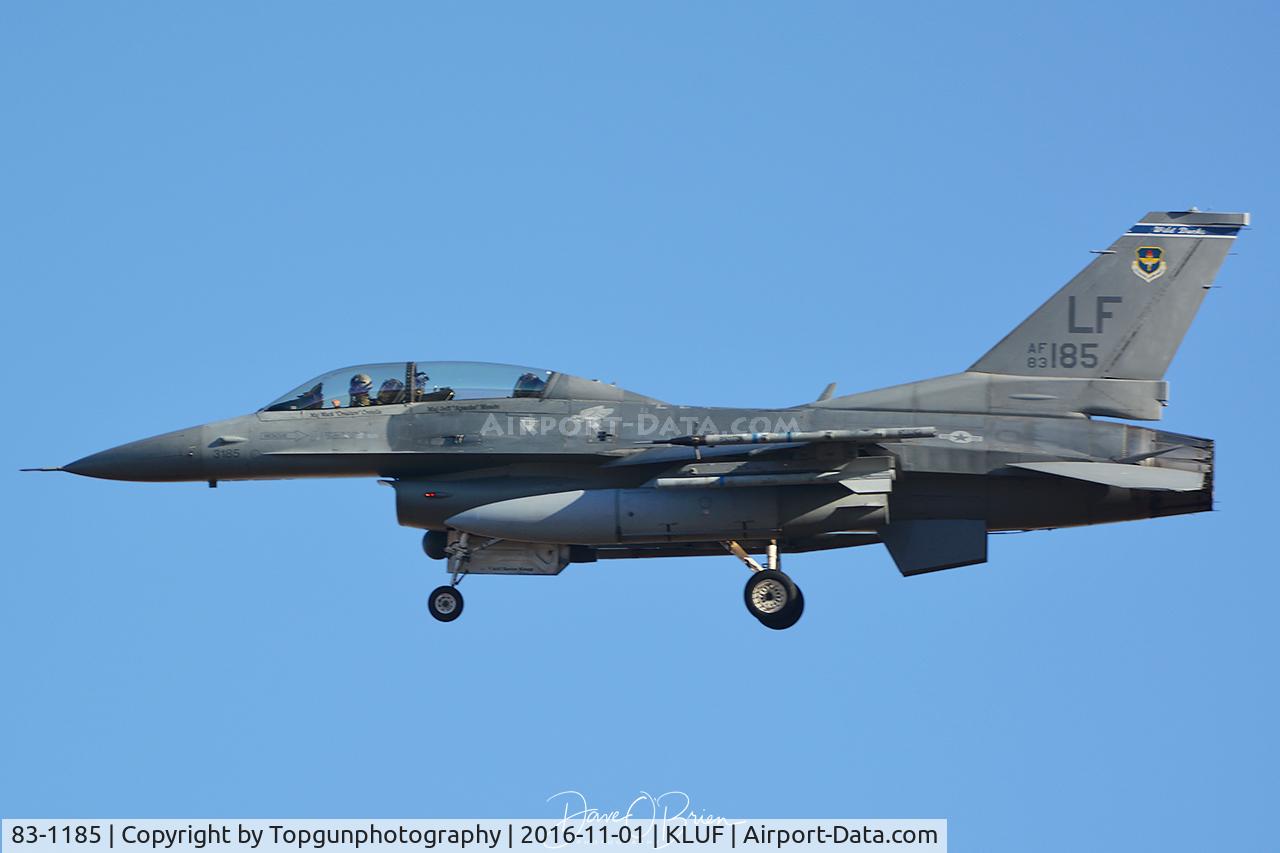 83-1185, 1998 General Dynamics F-16D Fighting Falcon C/N 5D-12, Recovering after sortie