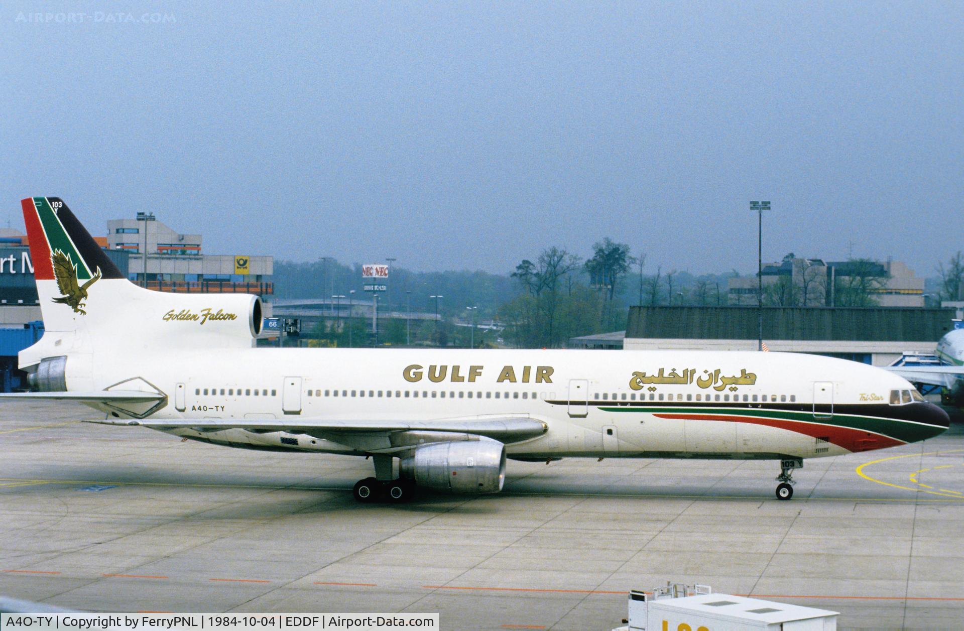 A4O-TY, 1976 Lockheed L-1011-385-1-15 TriStar 200 C/N 193U-1138, Gulf Air L1011 ready to depart