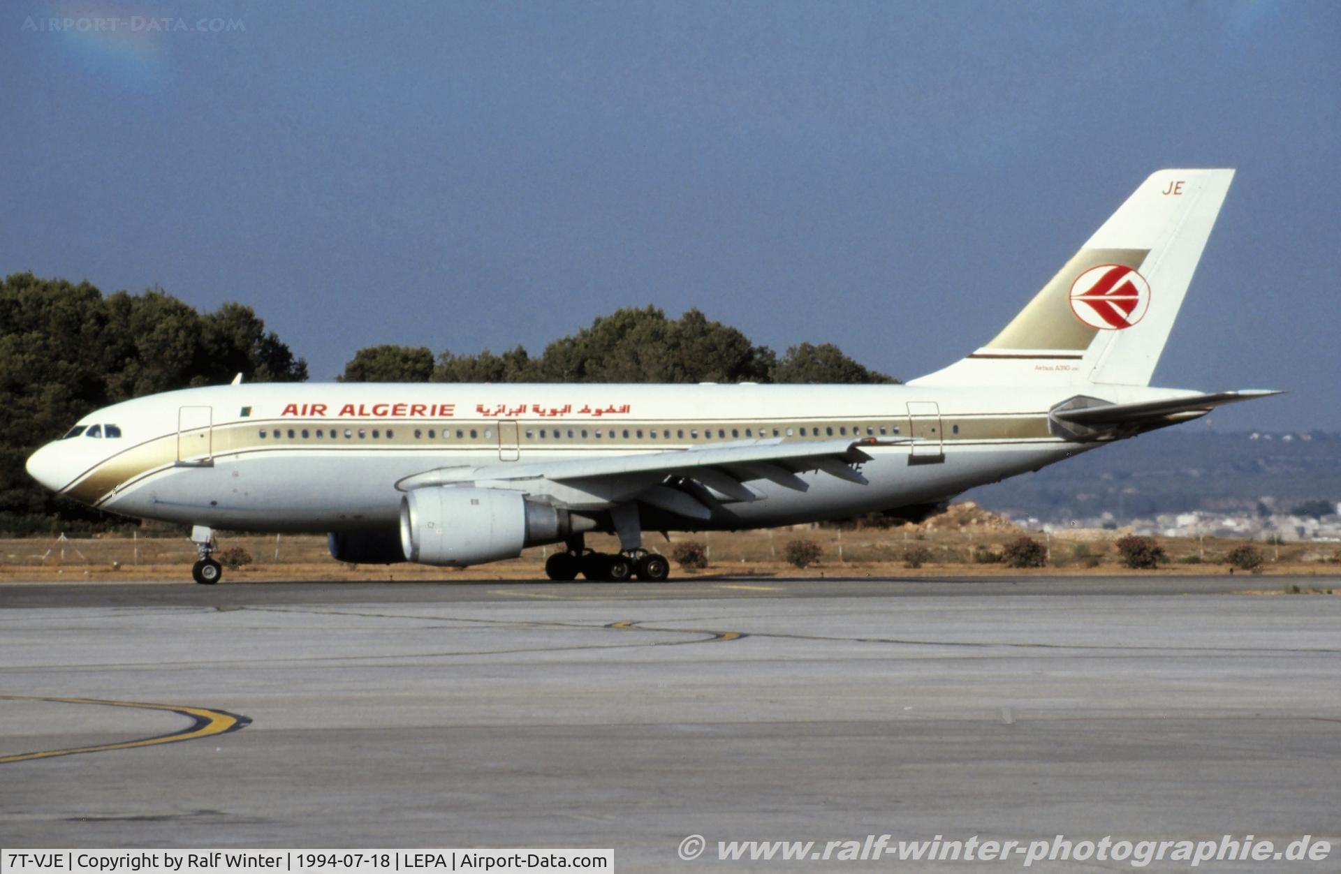 7T-VJE, 1984 Airbus A310-203 C/N 295, Airbus A310-203 - AH DAH Air Allgerie - 295 - 7T-VJE - 1994 - PMI