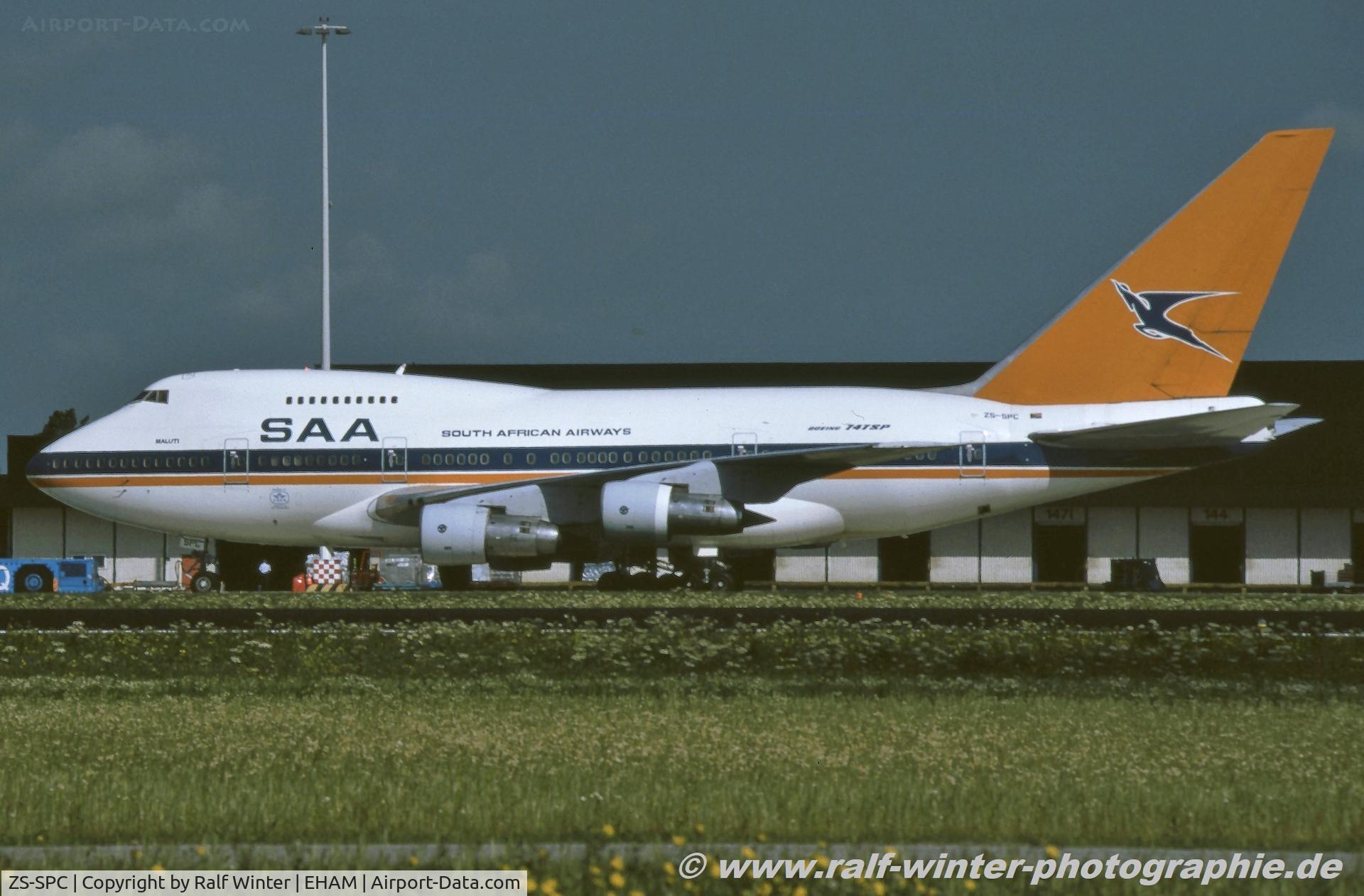 ZS-SPC, 1976 Boeing 747SP-44 C/N 21134, Boeing 747-SP44 - SA SAA South African Airways - 21134 - ZS-SPC - 1977 - AMS