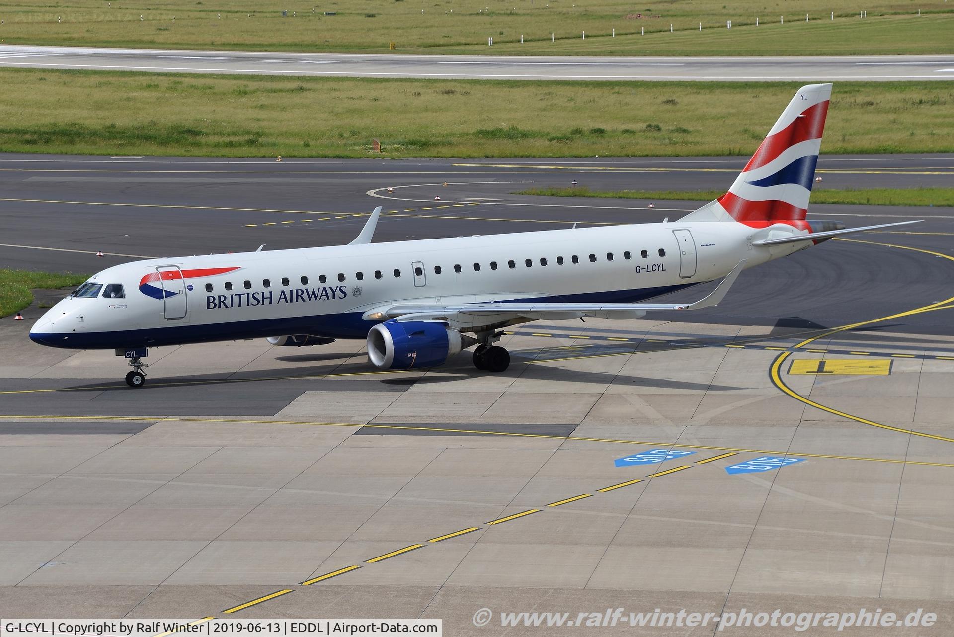 G-LCYL, 2010 Embraer 190SR (ERJ-190-100SR) C/N 19000346, Embraer ERJ-190SR 190-100SR - CFE Cityflyer Express - 19000346 - G-LCYL - 13.06.2019 - DUS