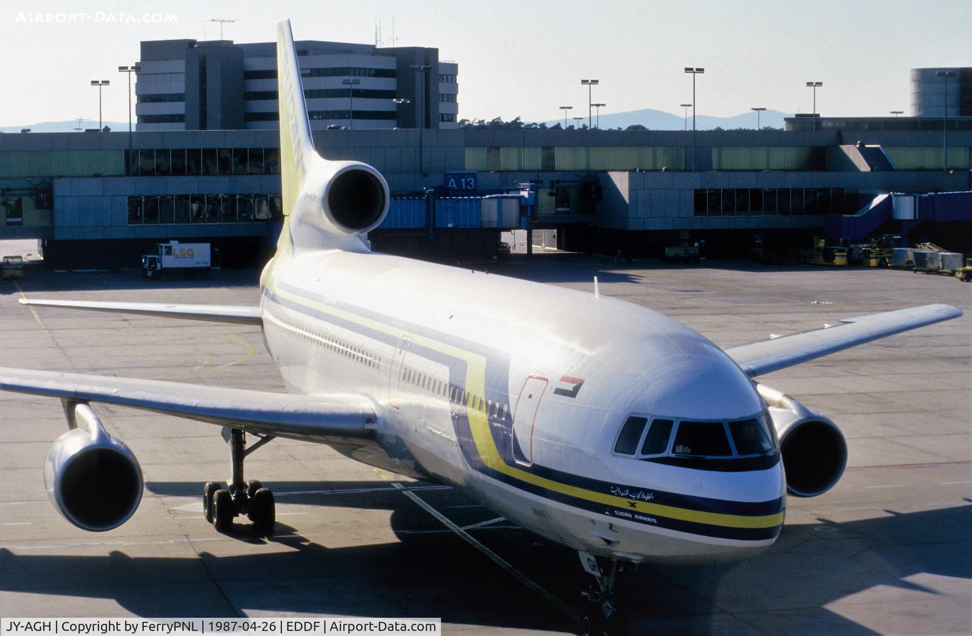 JY-AGH, 1983 Lockheed L-1011-385-3 Tristar 500 C/N 293A-1249, Sudan L1015 at the gate