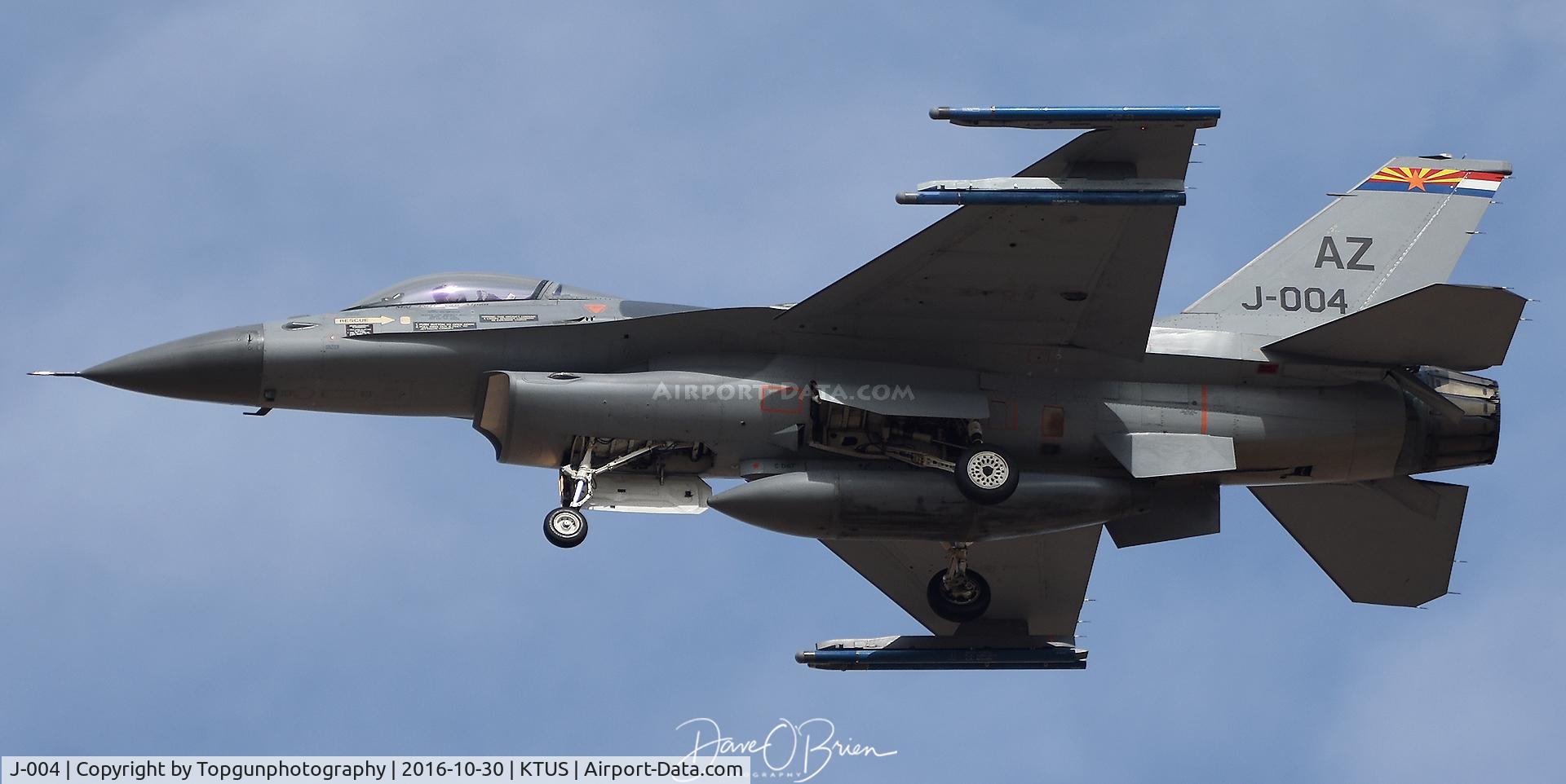 J-004, Fokker F-16AM Fighting Falcon C/N 6D-160, returns after a sortie with its sister unit, 195th FS