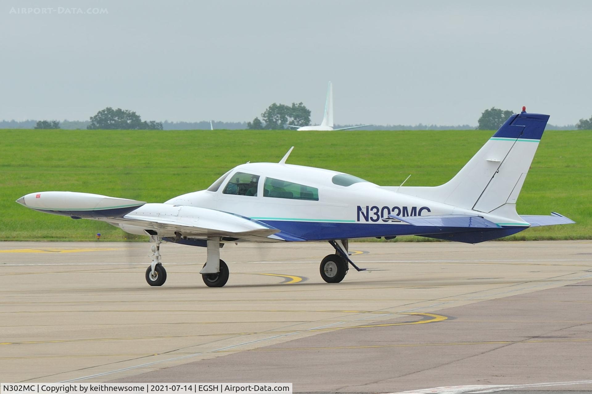 N302MC, 1973 Cessna T310Q C/N 310Q0909, Leaving Norwich for Southend.