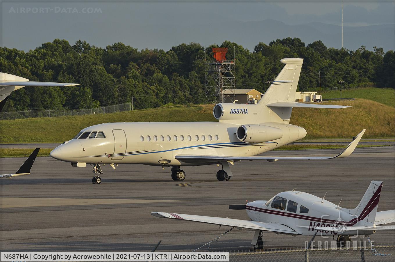 N687HA, 2010 Dassault Falcon 900EX C/N 232, Parked at Tri-Cities Airport (KTRI)
13Jul21