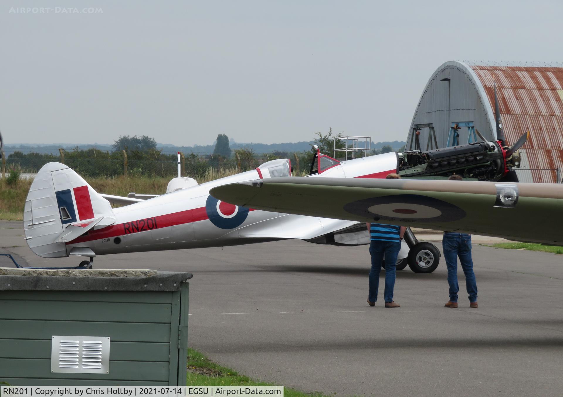 RN201, 1945 Supermarine 361 Spitfire F.XIVe C/N 6S/663417, 1945 silver livery Spitfire rolled out very briefly at Duxford during restoration work.