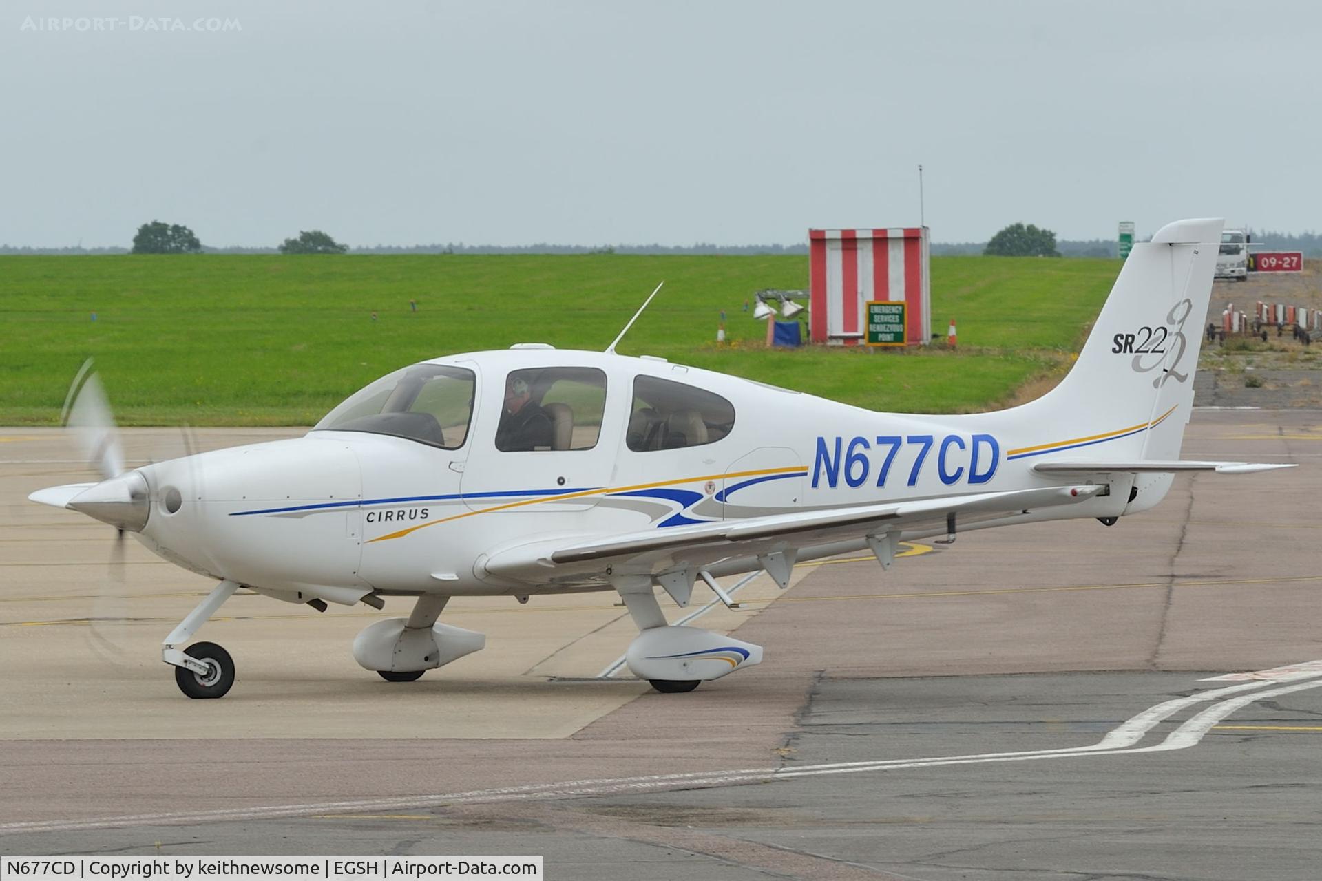 N677CD, 2004 Cirrus SR22 G2 C/N 1081, Arriving at Norwich from Fairoaks.