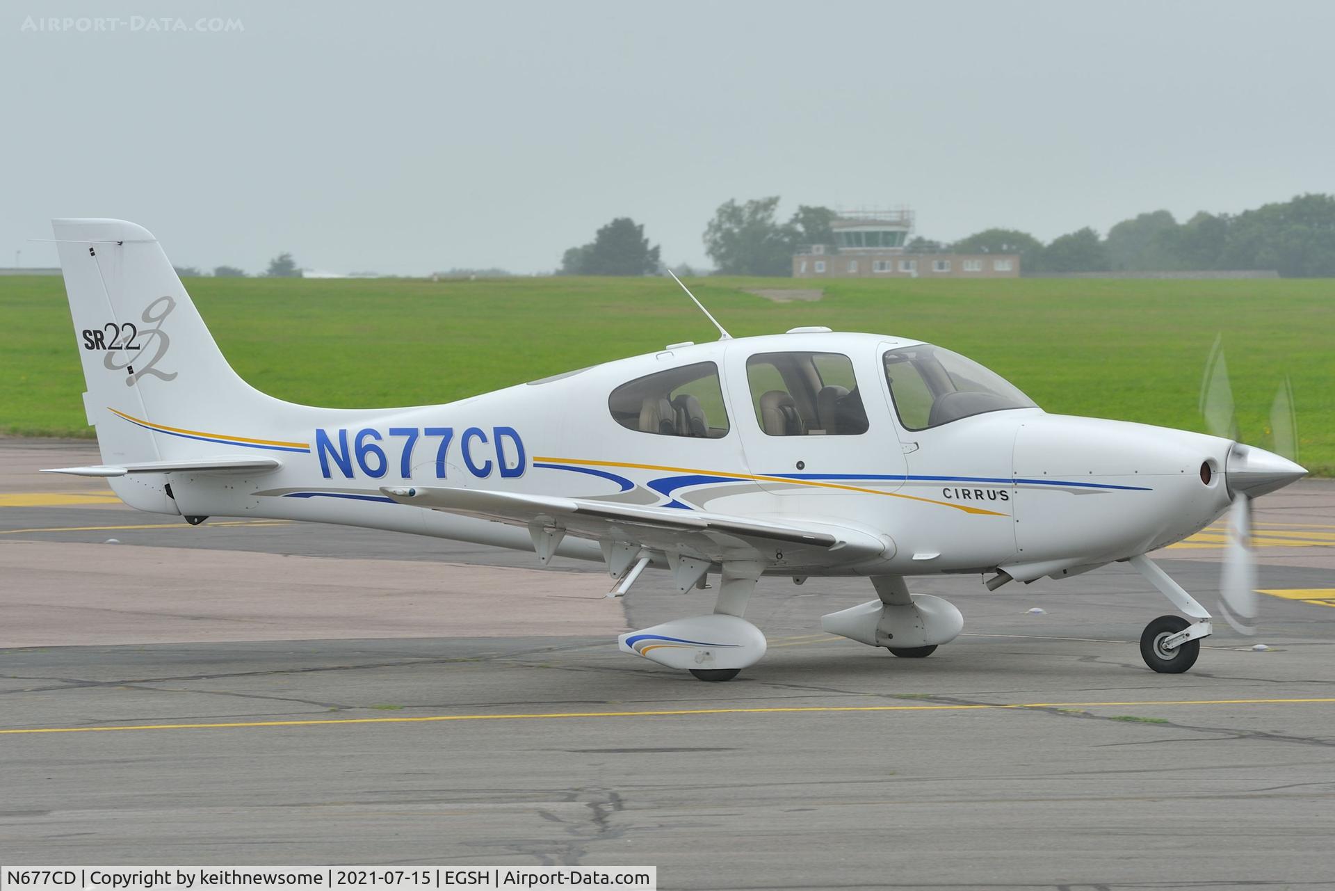 N677CD, 2004 Cirrus SR22 G2 C/N 1081, Leaving Norwich for Fairoaks.