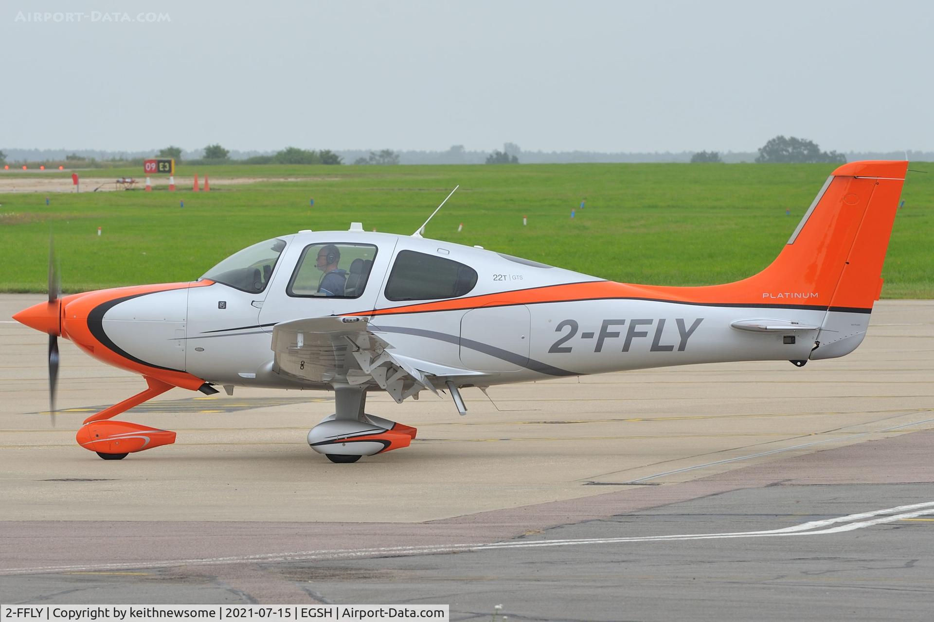 2-FFLY, 2015 Cirrus SR-22T G5-GTS Platinum C/N 1186, Arriving at Norwich from Carlisle.