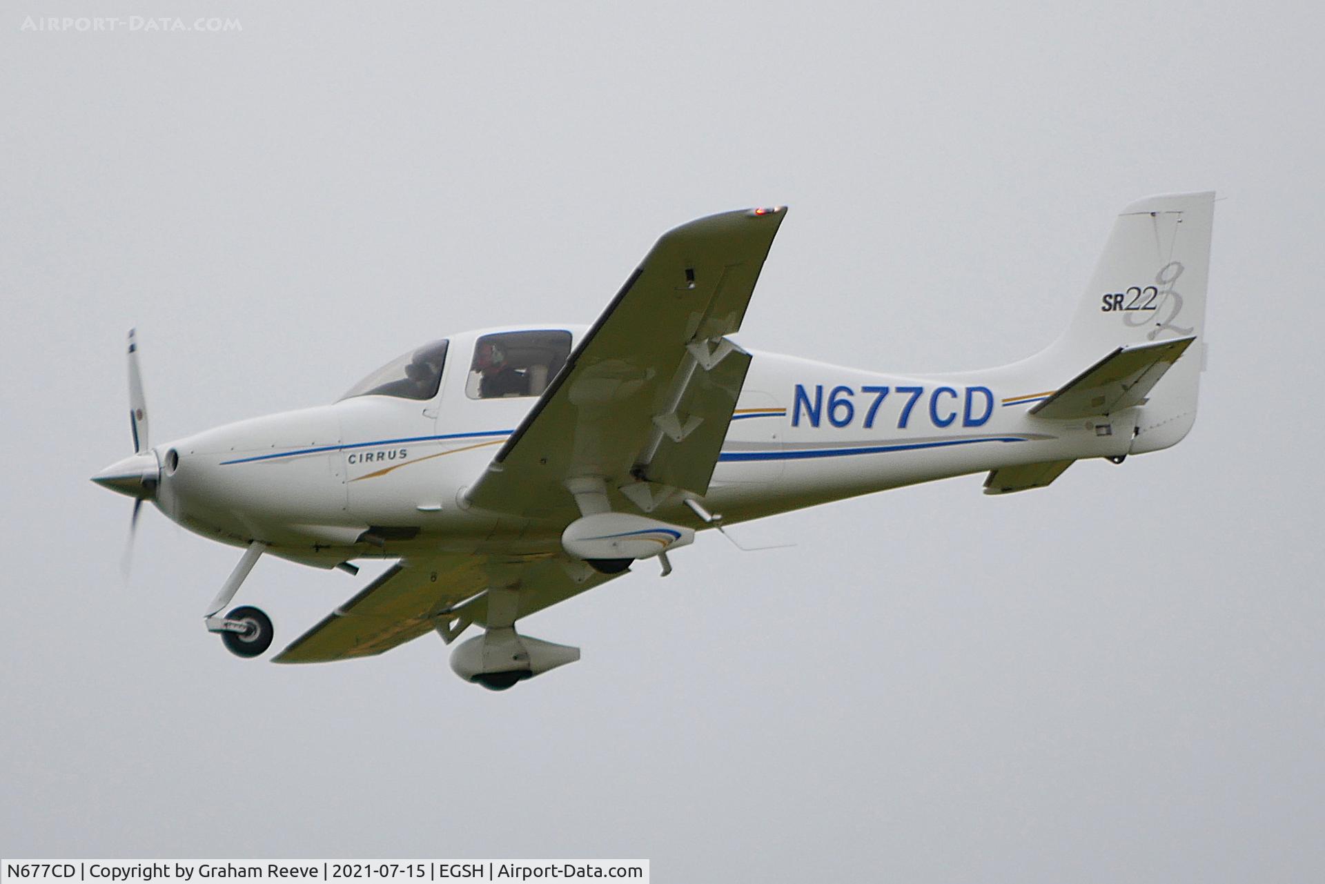 N677CD, 2004 Cirrus SR22 G2 C/N 1081, Landing at Norwich.