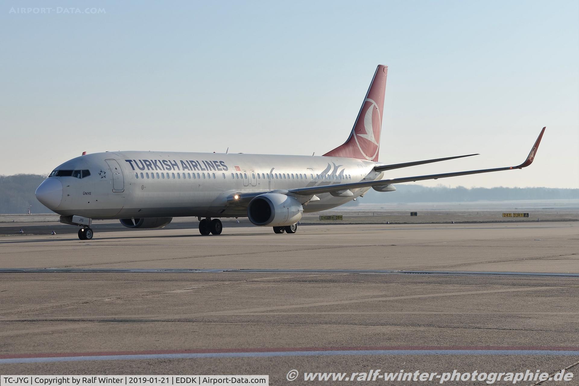TC-JYG, 2012 Boeing 737-9F2/ER C/N 40983, Boeing 737-9F2ER(W) - TK THY Turkish Airlines 'Sultanmurat' - 40983 - TC-JYG - 21.01.2019 - CGN