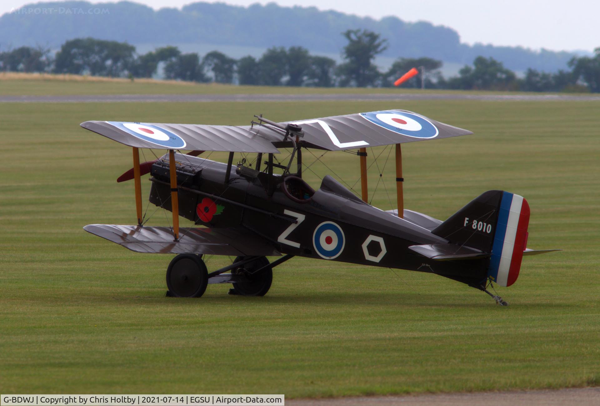 G-BDWJ, 1978 Royal Aircraft Factory SE-5A Replica C/N PFA 020-10034, At Duxford to take part in dogfight simulations over the airfield with others of the The Great War Display Team.