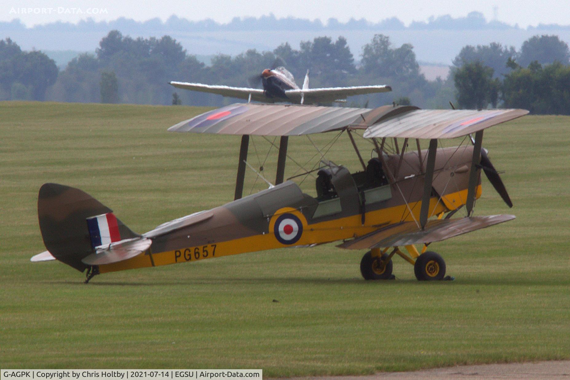 G-AGPK, 1945 De Havilland DH-82A Tiger Moth II C/N 86566, Used for pleasure flights from Duxford Airfield, Cambs.