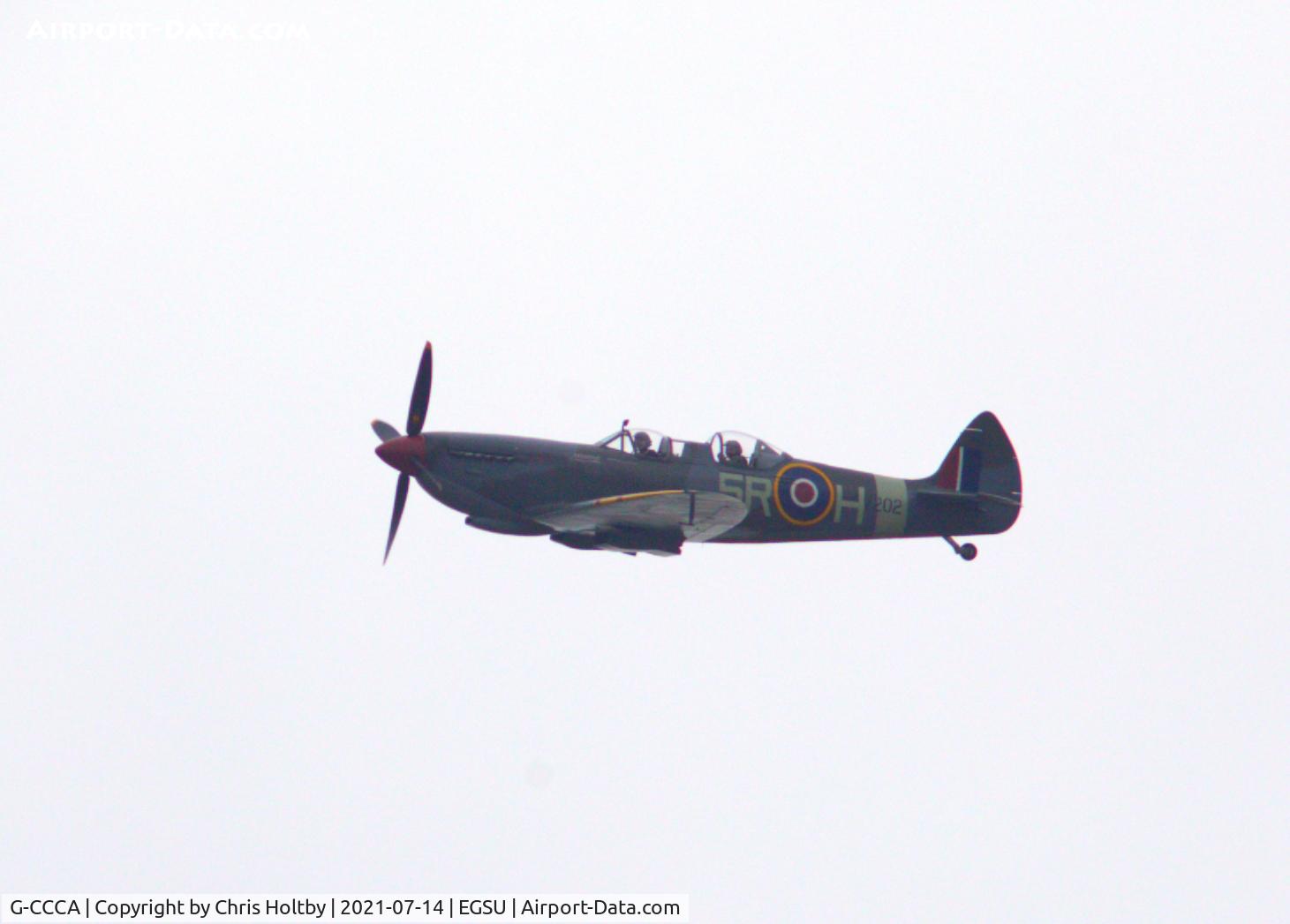 G-CCCA, 1944 Supermarine 509 Spitfire TR.IXc C/N CBAF.9590, Impromptu fly past at Duxford Airfield.