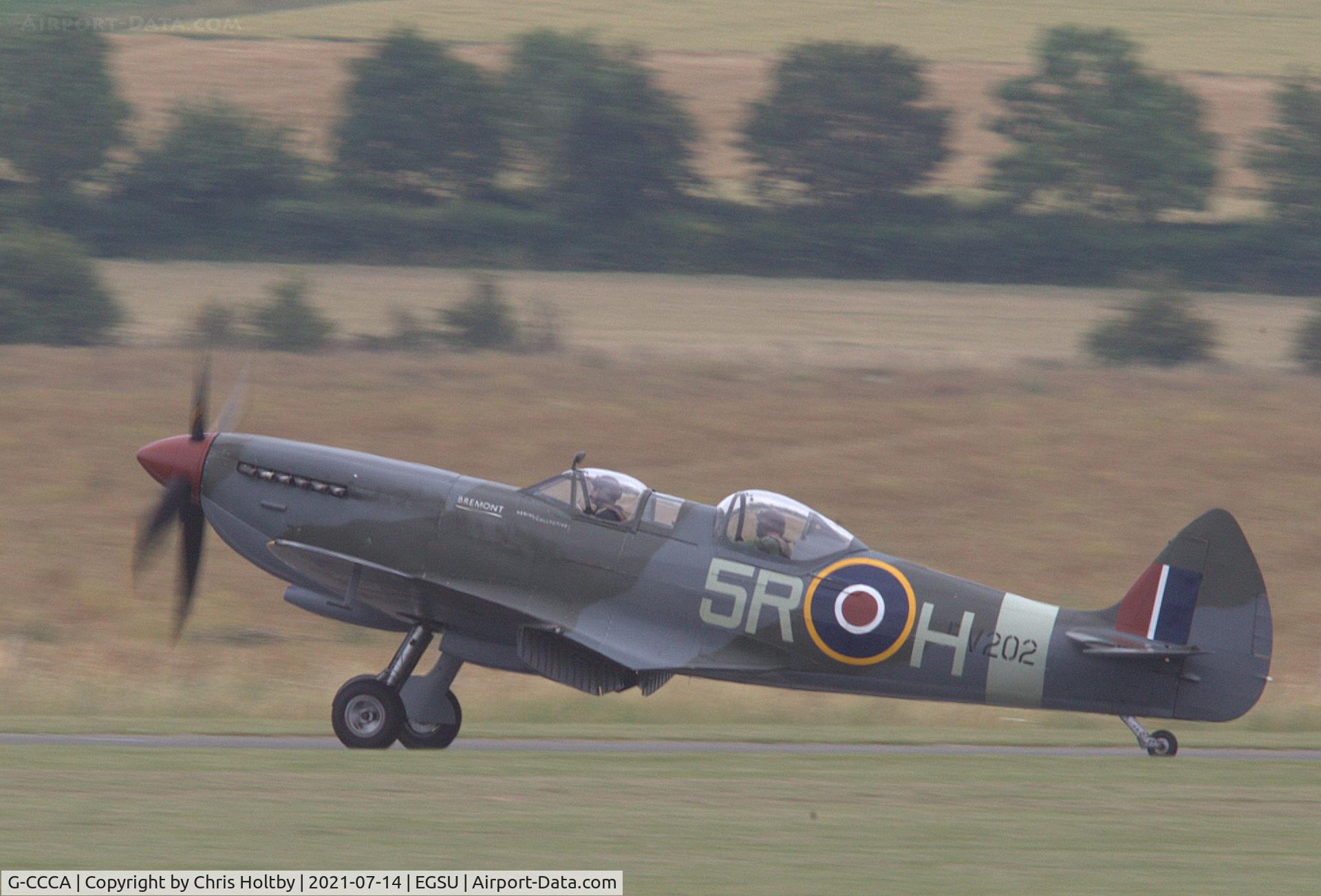 G-CCCA, 1944 Supermarine 509 Spitfire TR.IXc C/N CBAF.9590, Landing at Duxford after another (expensive) pleasure flight