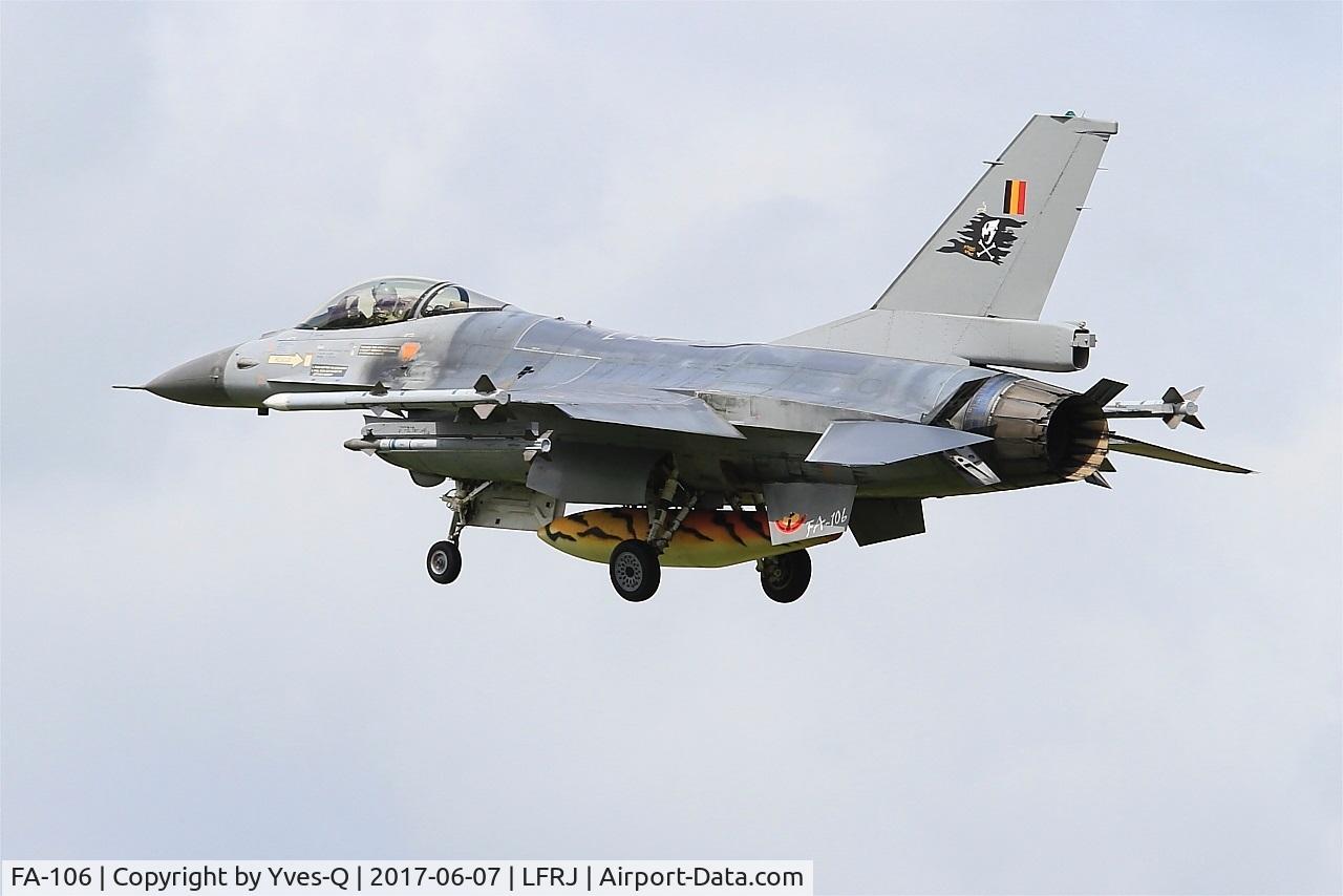 FA-106, SABCA F-16AM Fighting Falcon C/N 6H-106, SABCA F-16AM Fighting Falcon, On final rwy 26, Landivisiau Naval Air Base (LFRJ) Tiger Meet 2017