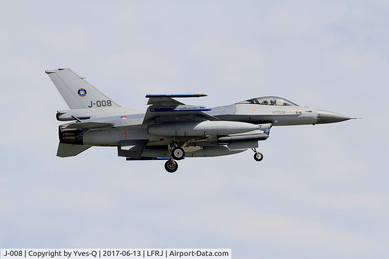 J-008, General Dynamics F-16AM Fighting Falcon C/N 6D-164, General Dynamics F-16AM Fighting Falcon, On final rwy 08, Landivisiau Naval Air Base (LFRJ) Tiger Meet 2017