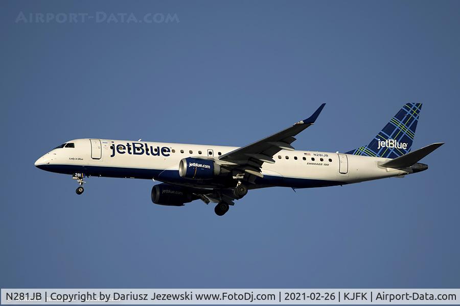 N281JB, 2007 Embraer 190AR (ERJ-190-100IGW) C/N 19000103, Embraer ERJ-190AR 