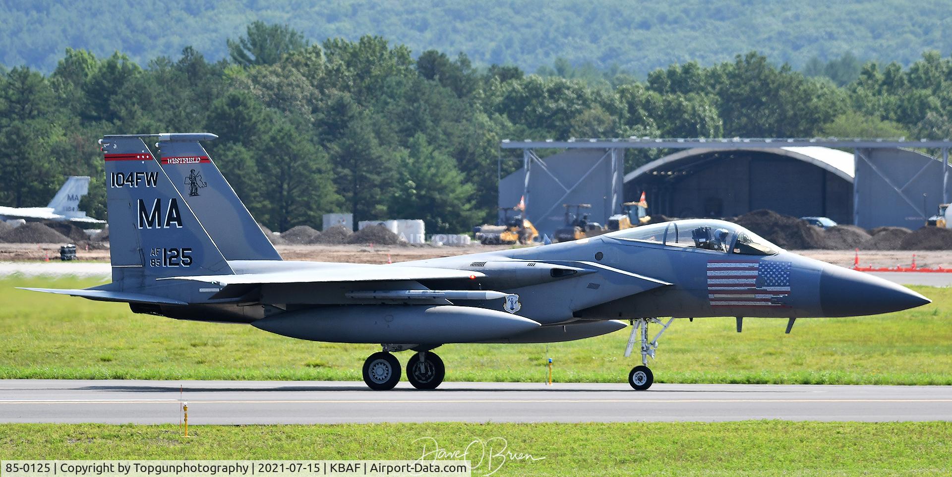 85-0125, 1986 McDonnell Douglas F-15C Eagle C/N 982/C367, 104th FW of the MA ANG Wing jet.