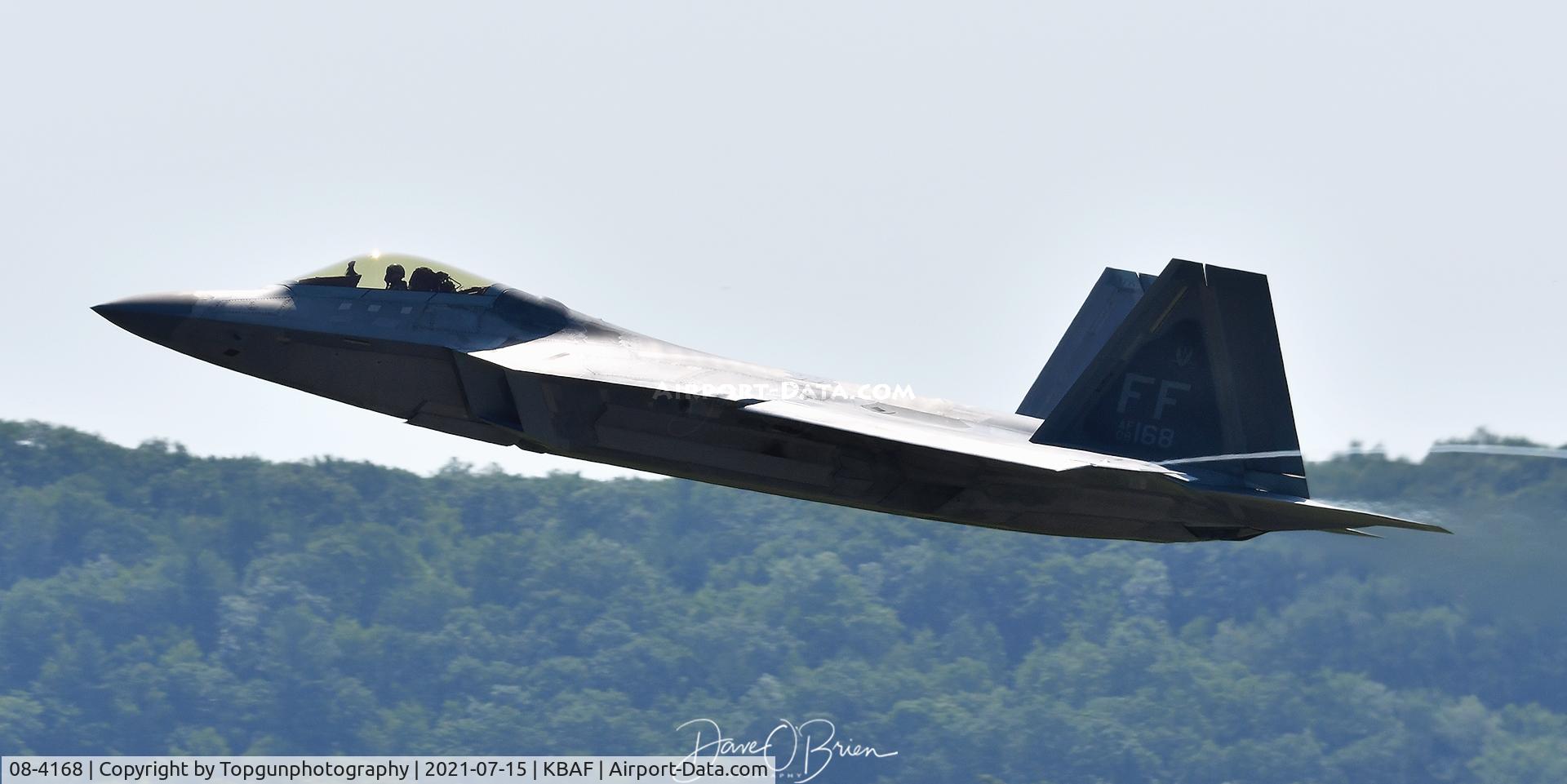 08-4168, 2008 Lockheed Martin F-22A Raptor C/N 4168, GUNSHOT1 departs out of Barnes ANGB