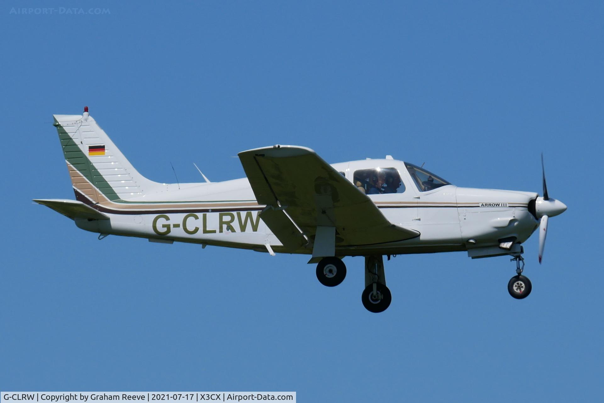 G-CLRW, 1978 Piper PA-28R-201 Cherokee Arrow III C/N 28R-7837199, Landing at Northrepps.