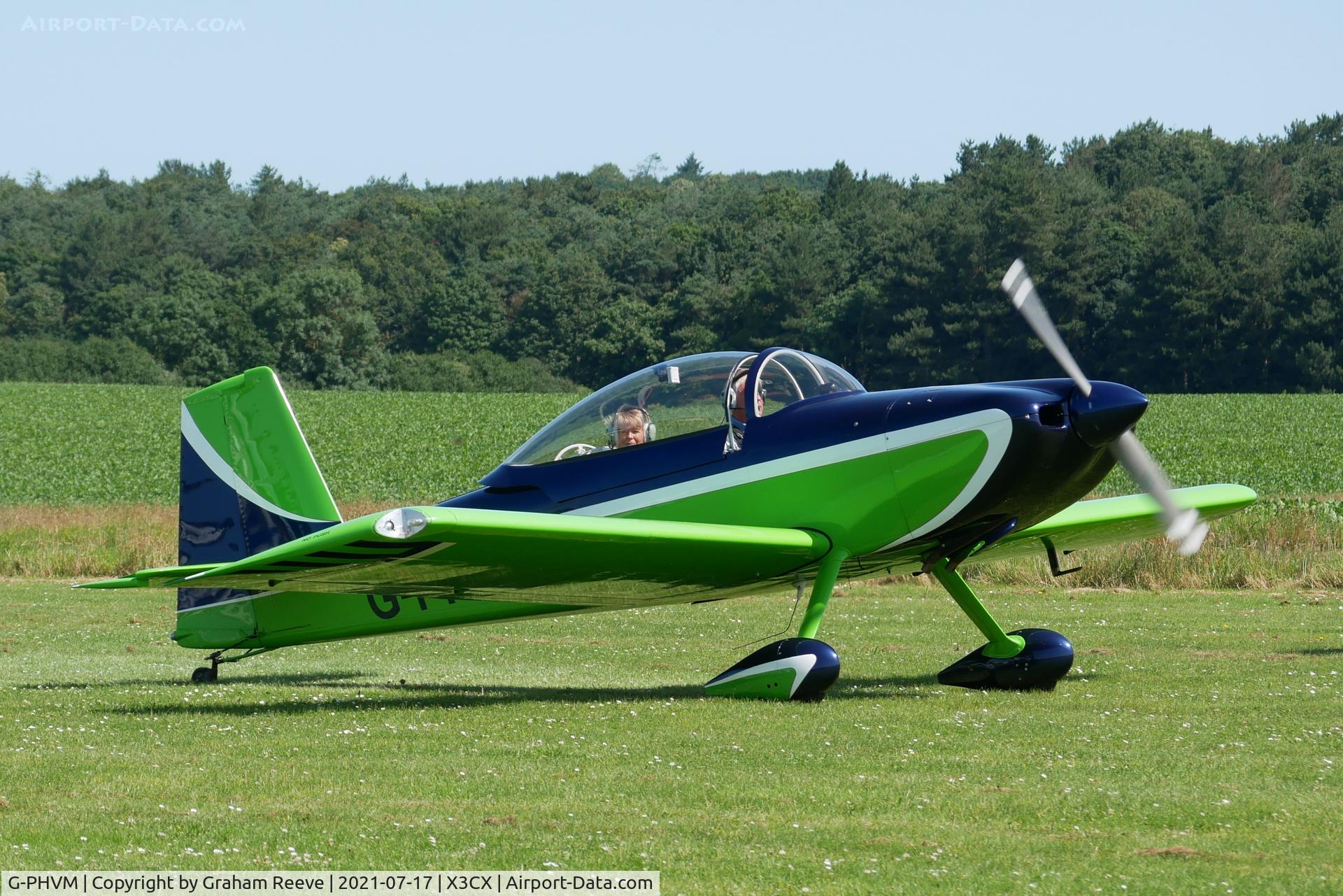 G-PHVM, 2009 Vans RV-8 C/N PFA 303-14609, Just landed at Northrepps.