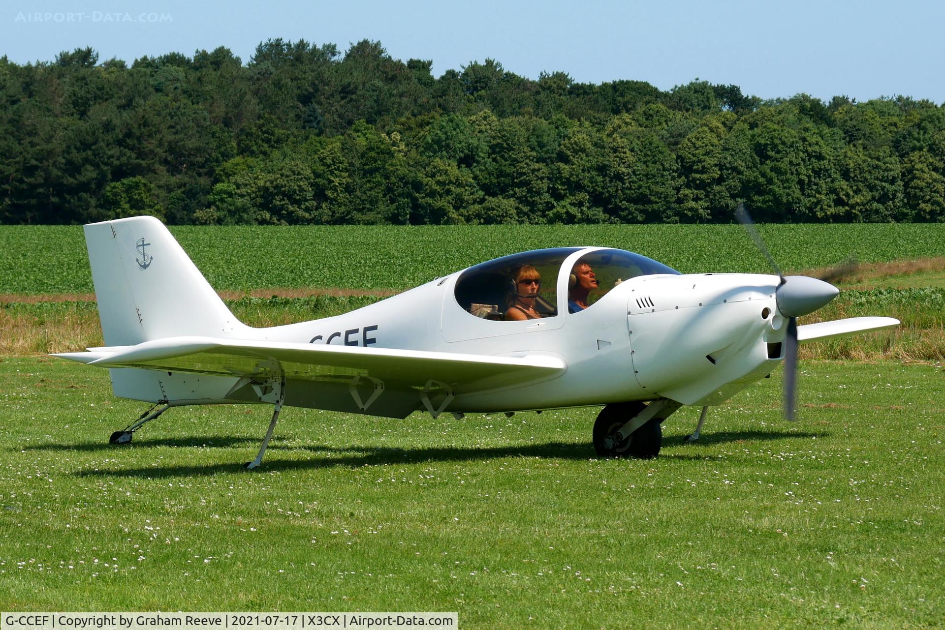 G-CCEF, 2004 Europa Monowheel C/N PFA 247-13038, Just landed at Northrepps.