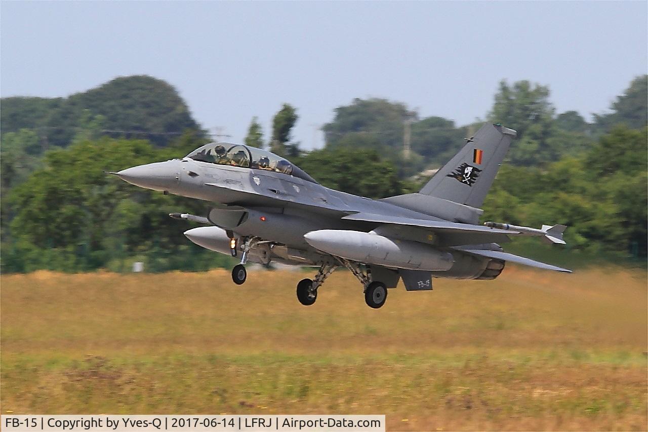 FB-15, General Dynamics F-16BM Fighting Falcon C/N 6J-15, General Dynamics F-16BM Fighting Falcon, Take off rwy 26, Landivisiau Naval Air Base (LFRJ) Tiger Meet 2017