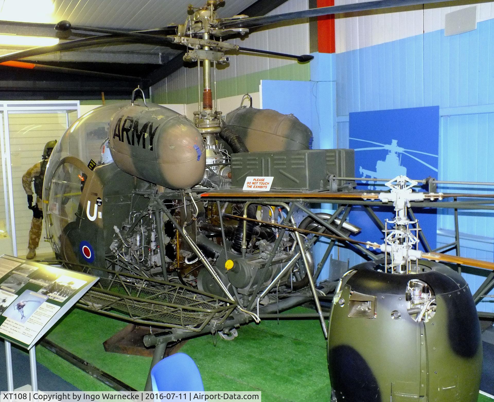 XT108, 1965 Westland Sioux AH.1 C/N 1571, Agusta-Bell (Westland) Sioux AH1 (47G-3B1) at the Museum of Army Flying, Middle Wallop