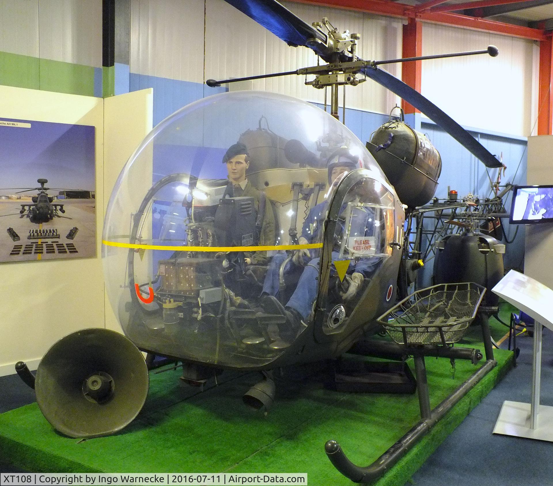XT108, 1965 Westland Sioux AH.1 C/N 1571, Agusta-Bell (Westland) Sioux AH1 (47G-3B1) at the Museum of Army Flying, Middle Wallop