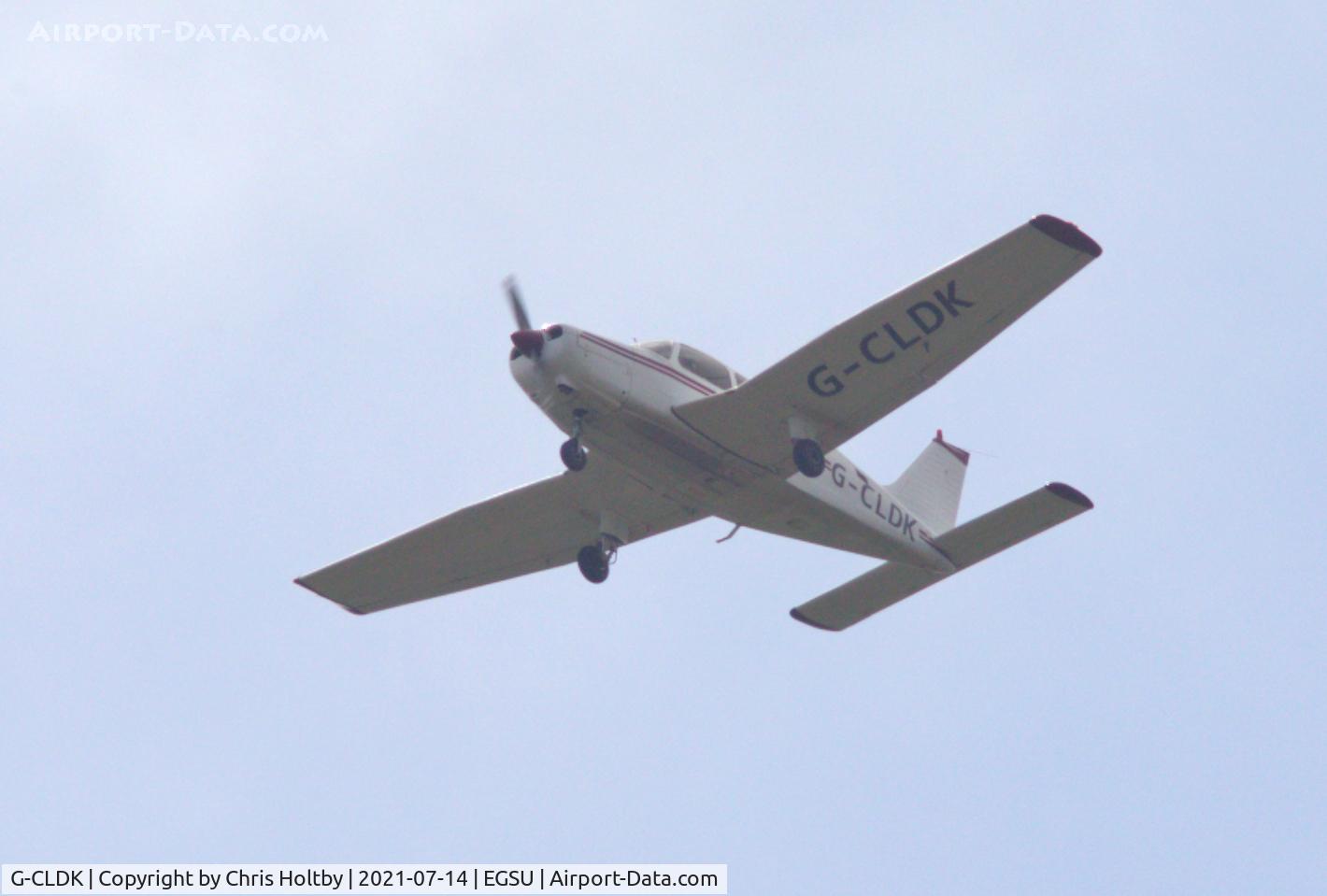 G-CLDK, 1985 Piper PA-28-161 Cherokee Warrior II C/N 28-8516068, Over Duxford Airfield