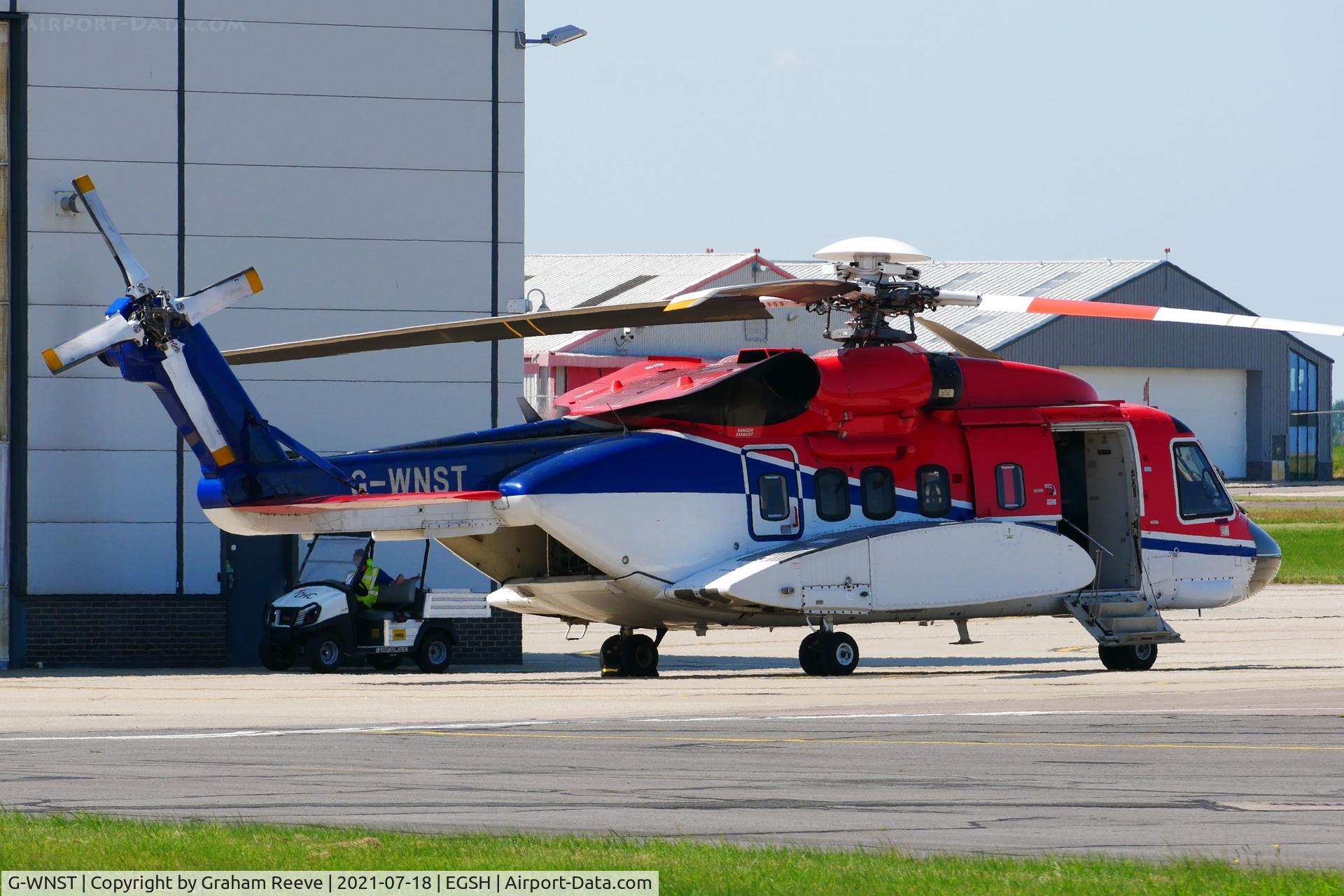 G-WNST, 2013 Sikorsky S-92A C/N 920216, Parked at Norwich.