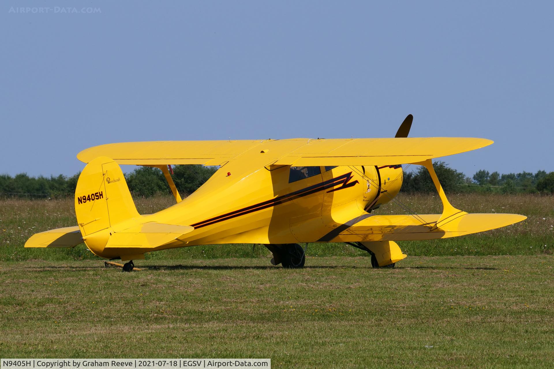 N9405H, 1943 Beech D17S Staggerwing C/N 4803, Parked at Old Buckenham.