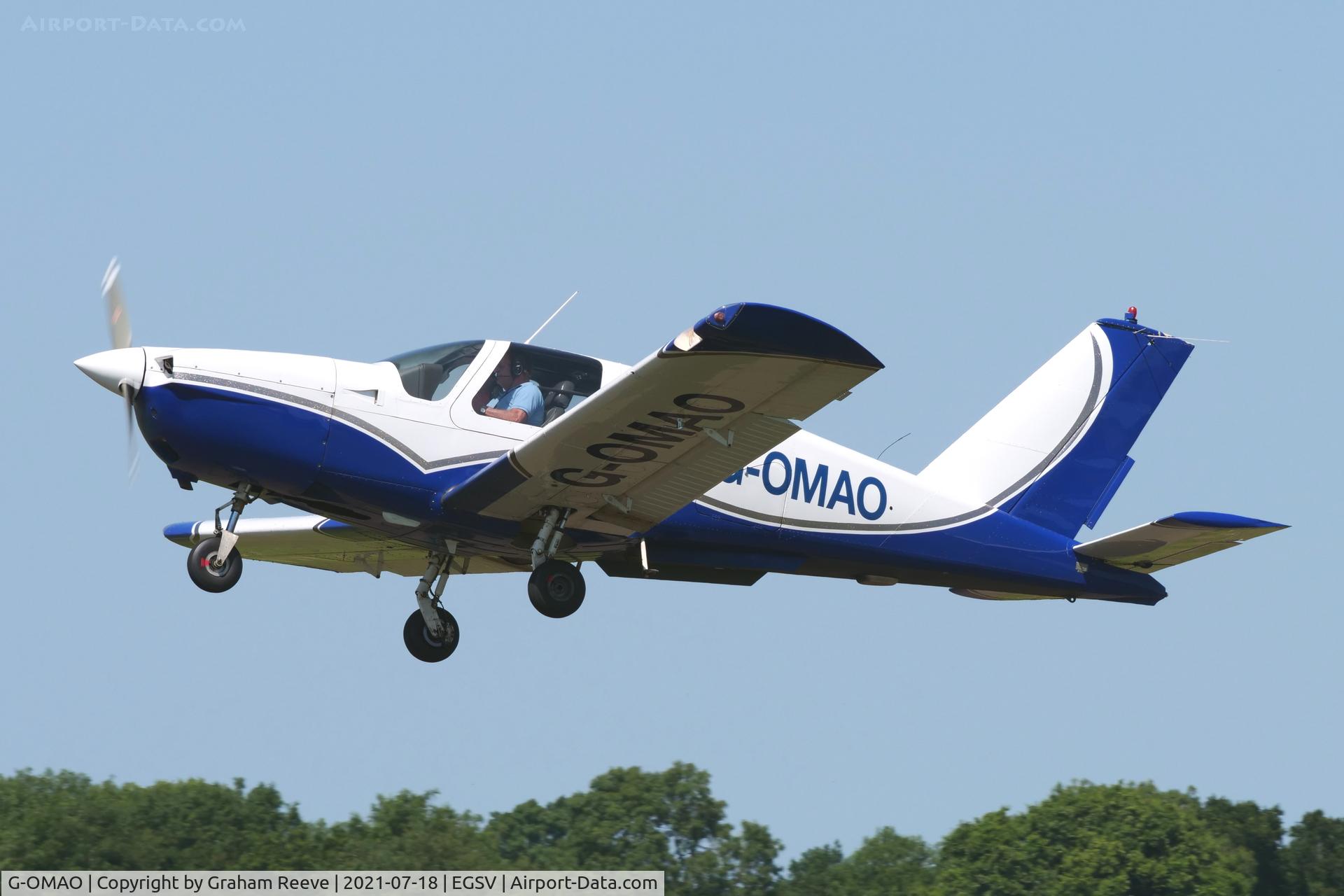 G-OMAO, 1983 Socata TB-20 Trinidad C/N 378, Departing from Old Buckenham.