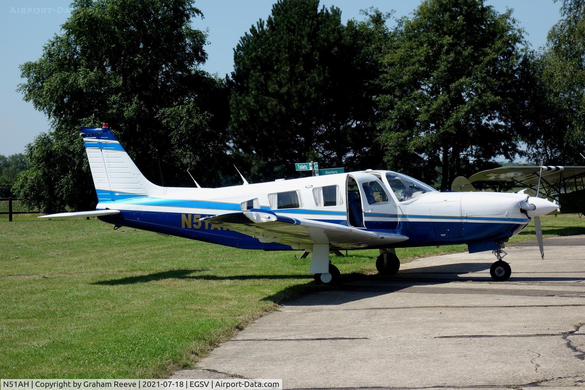 N51AH, 1984 Piper PA-32R-301 C/N 32R-8413017, Parked at Old Buckenham.