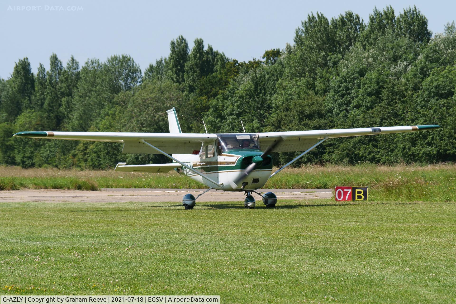 G-AZLY, 1972 Reims F150L C/N 0771, Just landed at Old Buckenham.