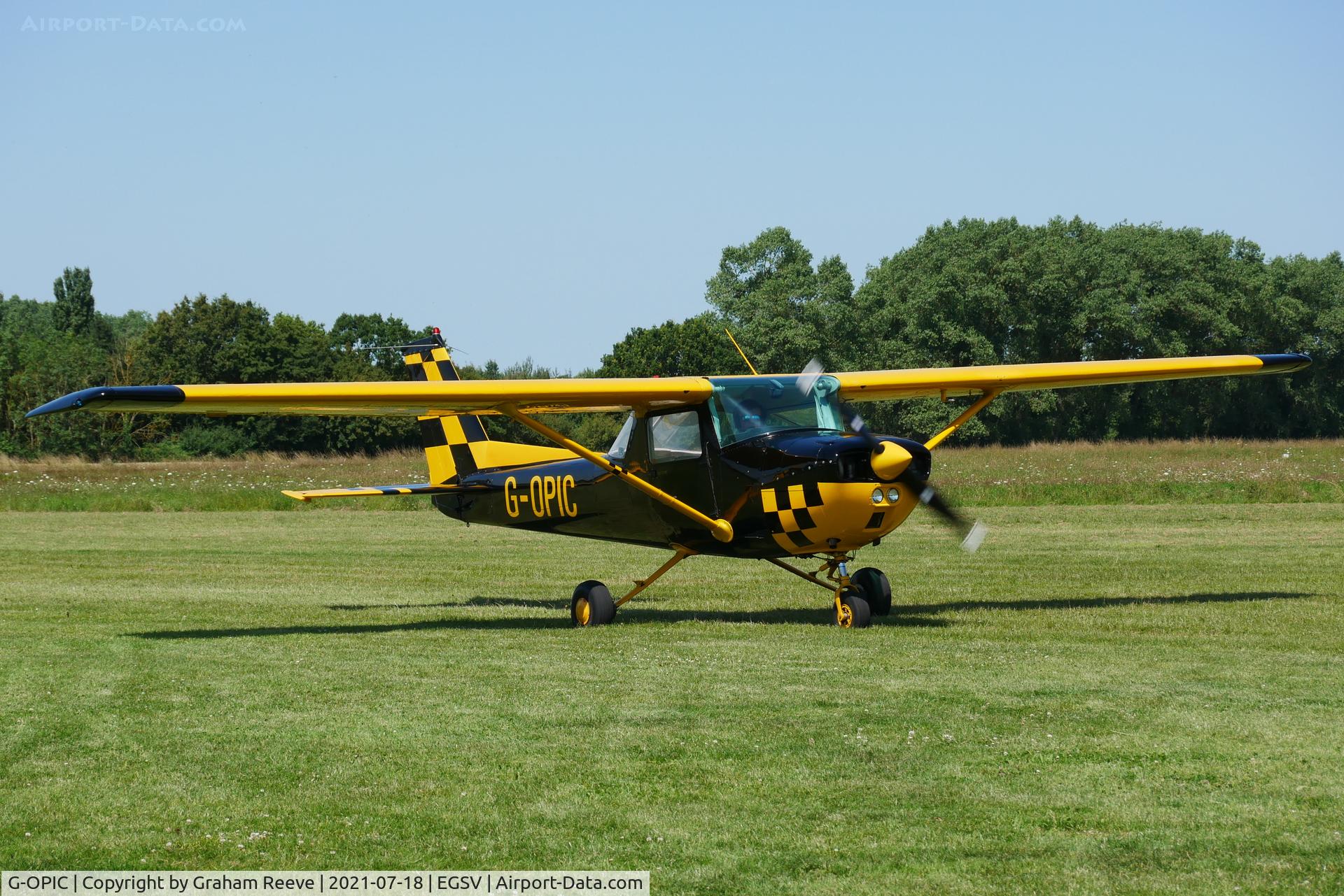 G-OPIC, 1974 Reims FRA150L Aerobat C/N 0234, Just landed at Old Buckenham.