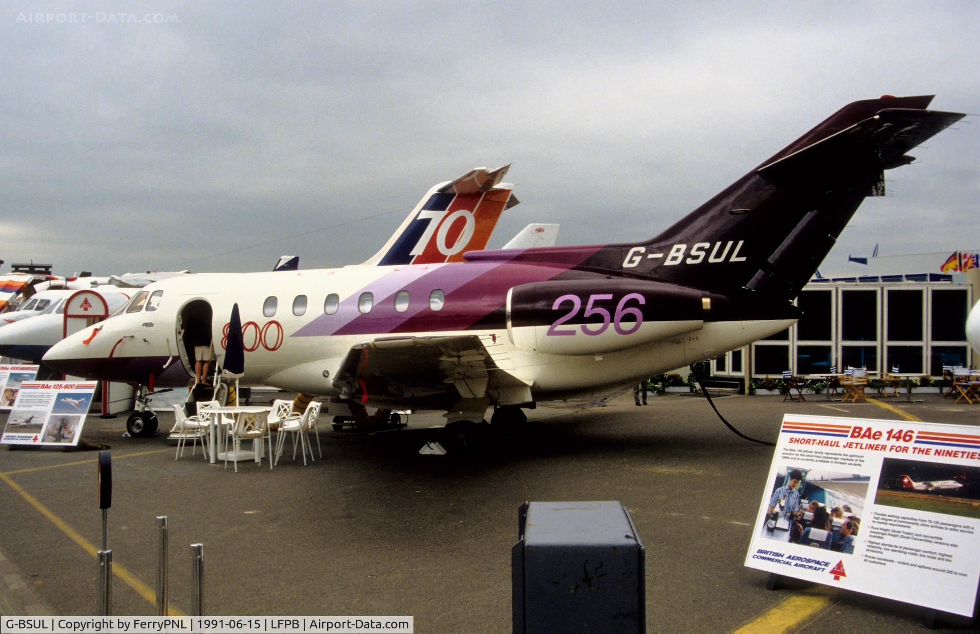 G-BSUL, 1990 British Aerospace BAe.125 Series 800B C/N 258186, British Aerospace demonstrating its BAe800B