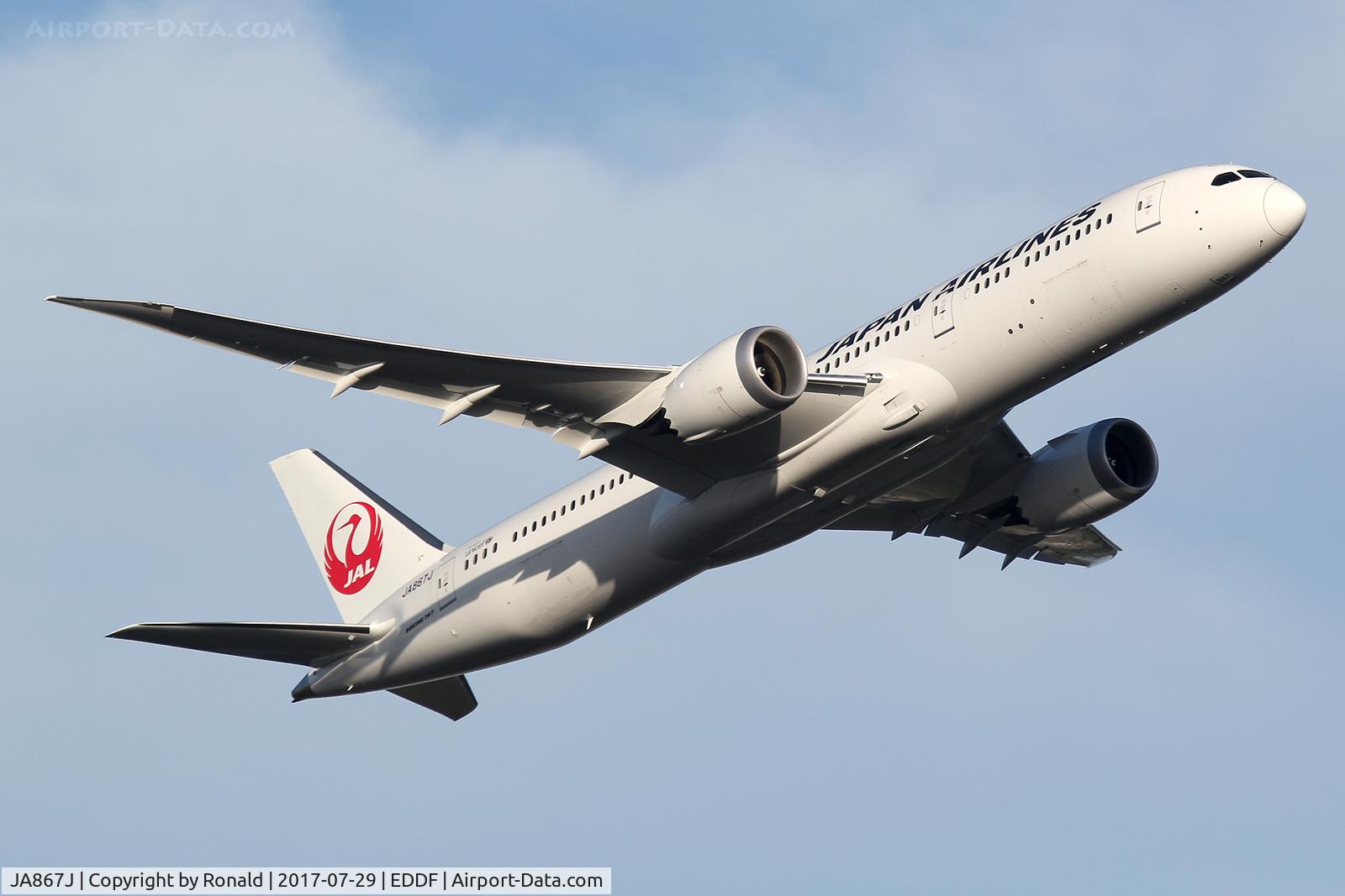 JA867J, 2017 Boeing 787-9 Dreamliner C/N 34843, at fra