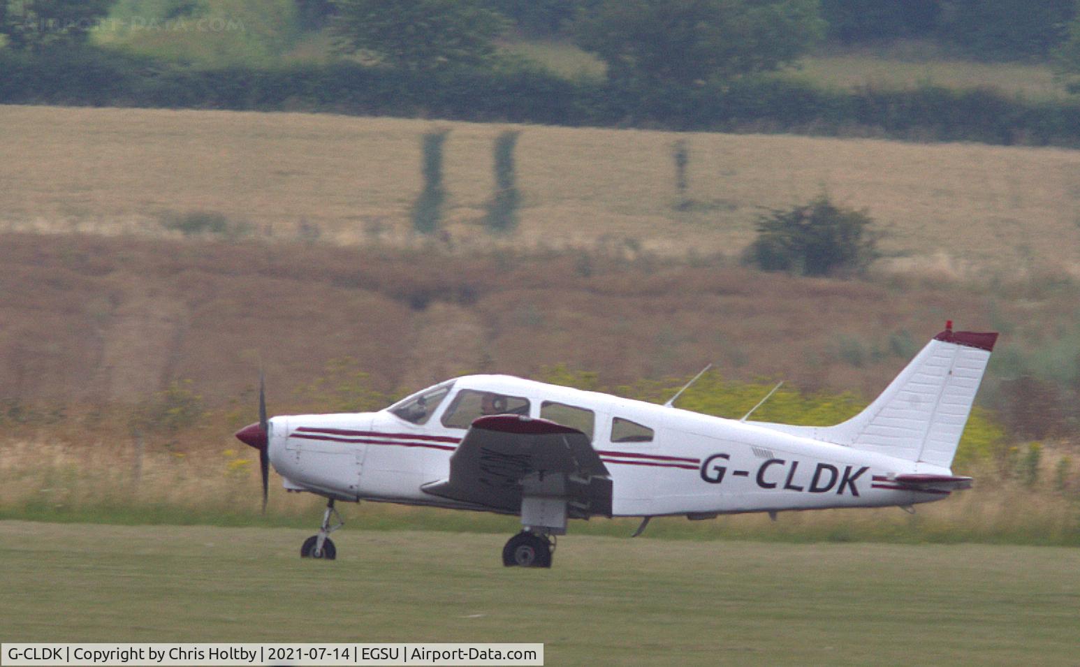 G-CLDK, 1985 Piper PA-28-161 Cherokee Warrior II C/N 28-8516068, Landing at Duxford, Cambs.