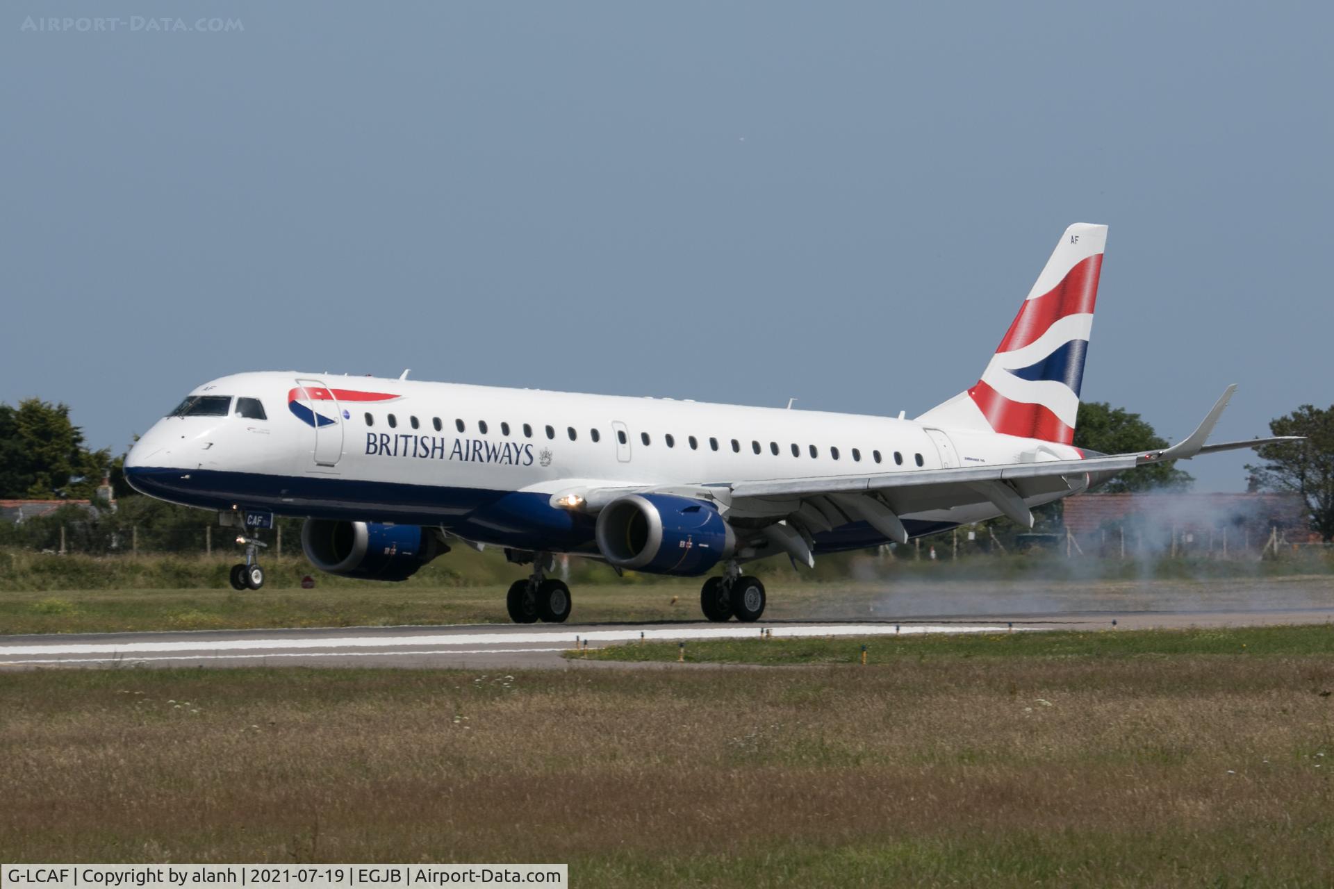 G-LCAF, 2012 Embraer 190LR (ERJ-190-100LR) C/N 19000548, Arrival at Guernsey from London City