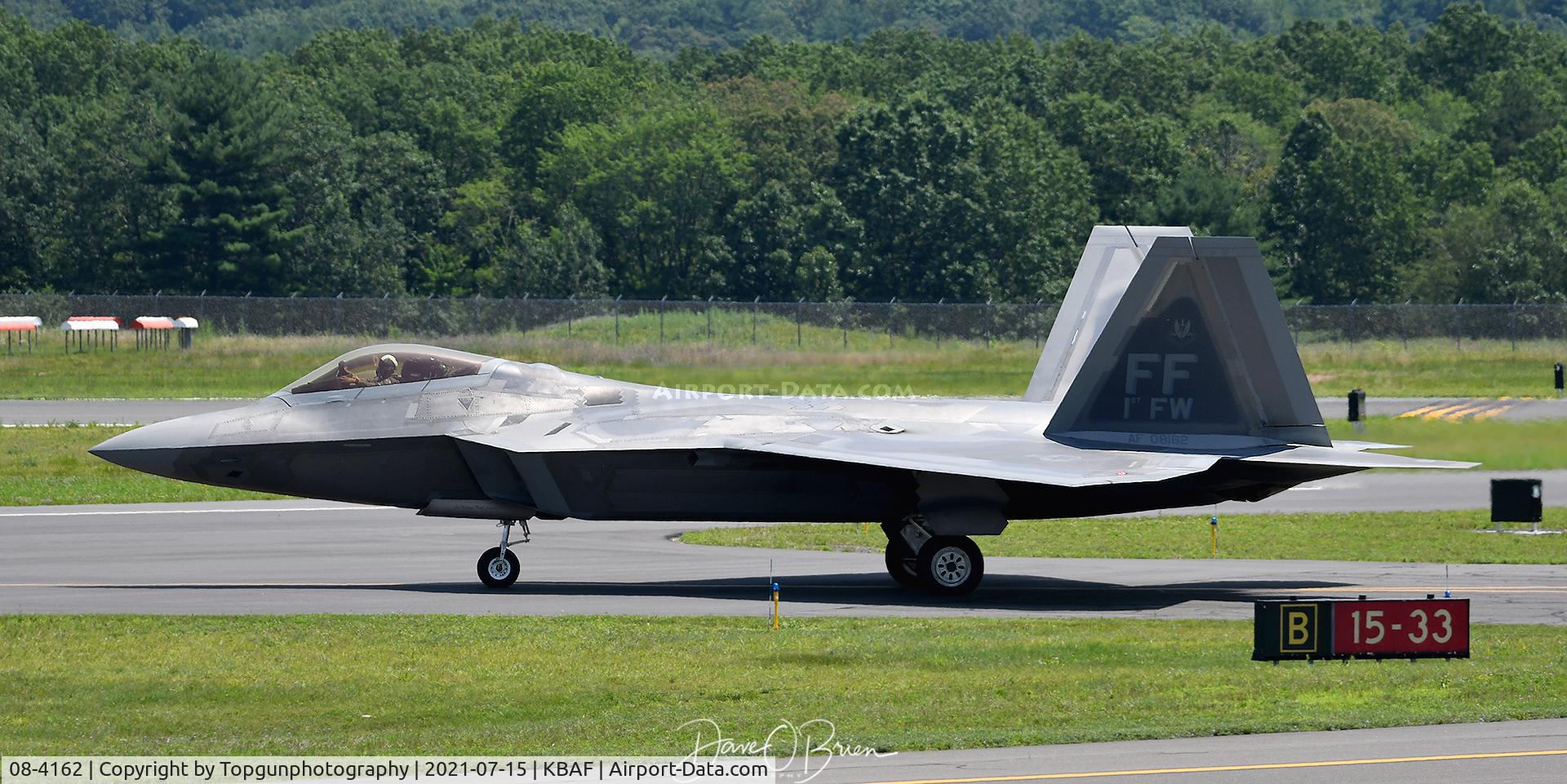 08-4162, Lockheed Martin F-22A Raptor C/N 4162, 1st FW jet taxing back to the barn