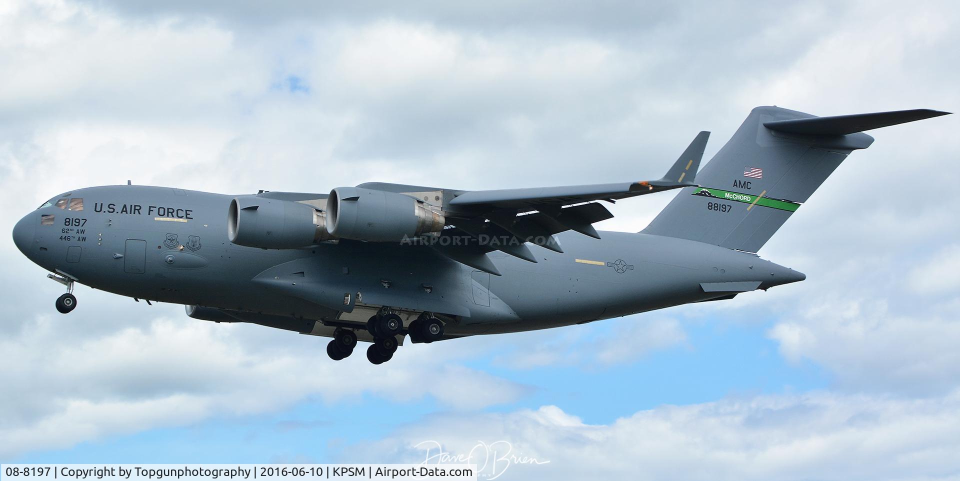08-8197, 2008 Boeing C-17A Globemaster III C/N 50220/F219/P197, REACH554 out of McChord AFB.