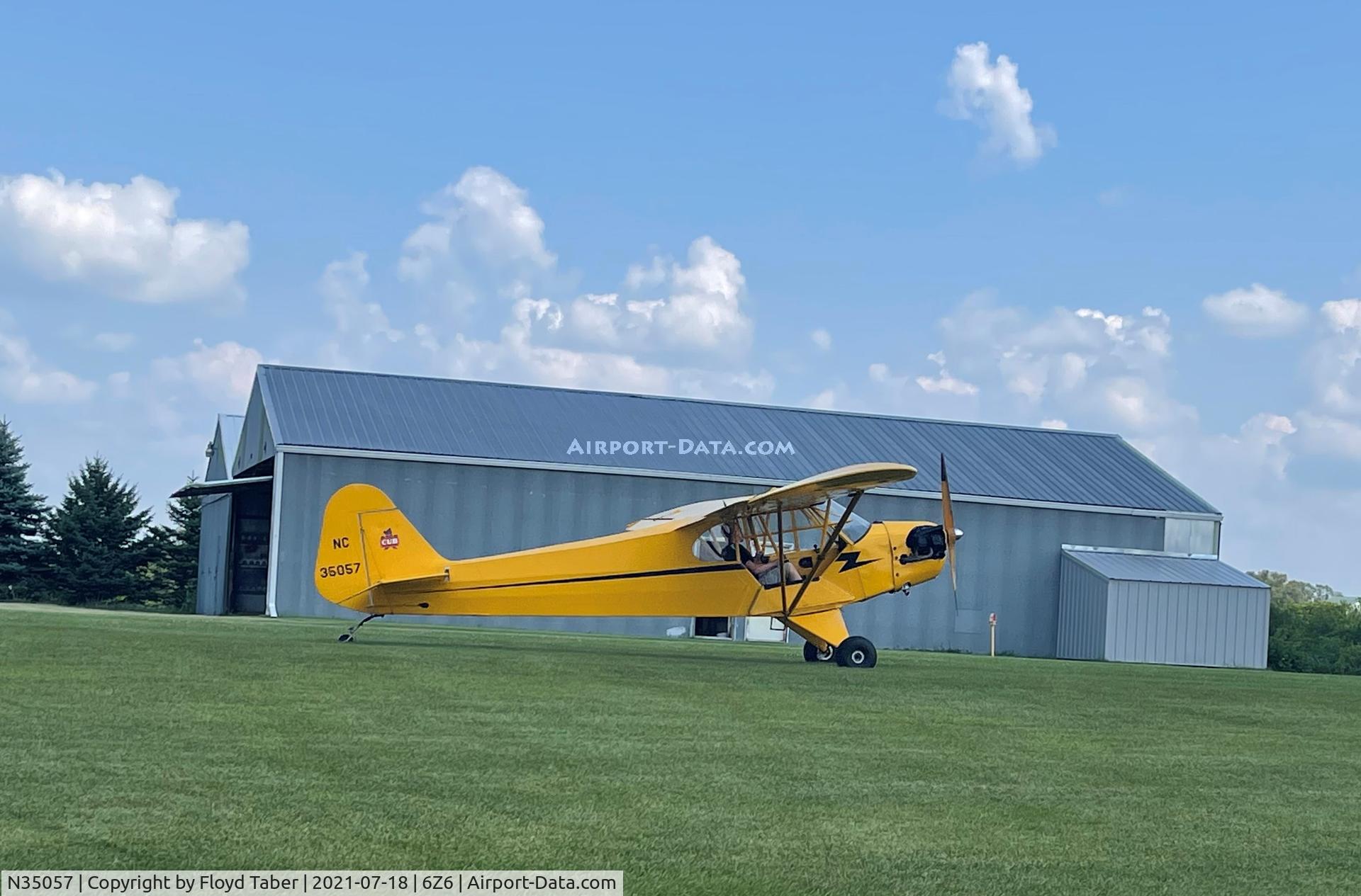 N35057, 1940 Piper J3L-65 Cub C/N 6063, back taxi on 36