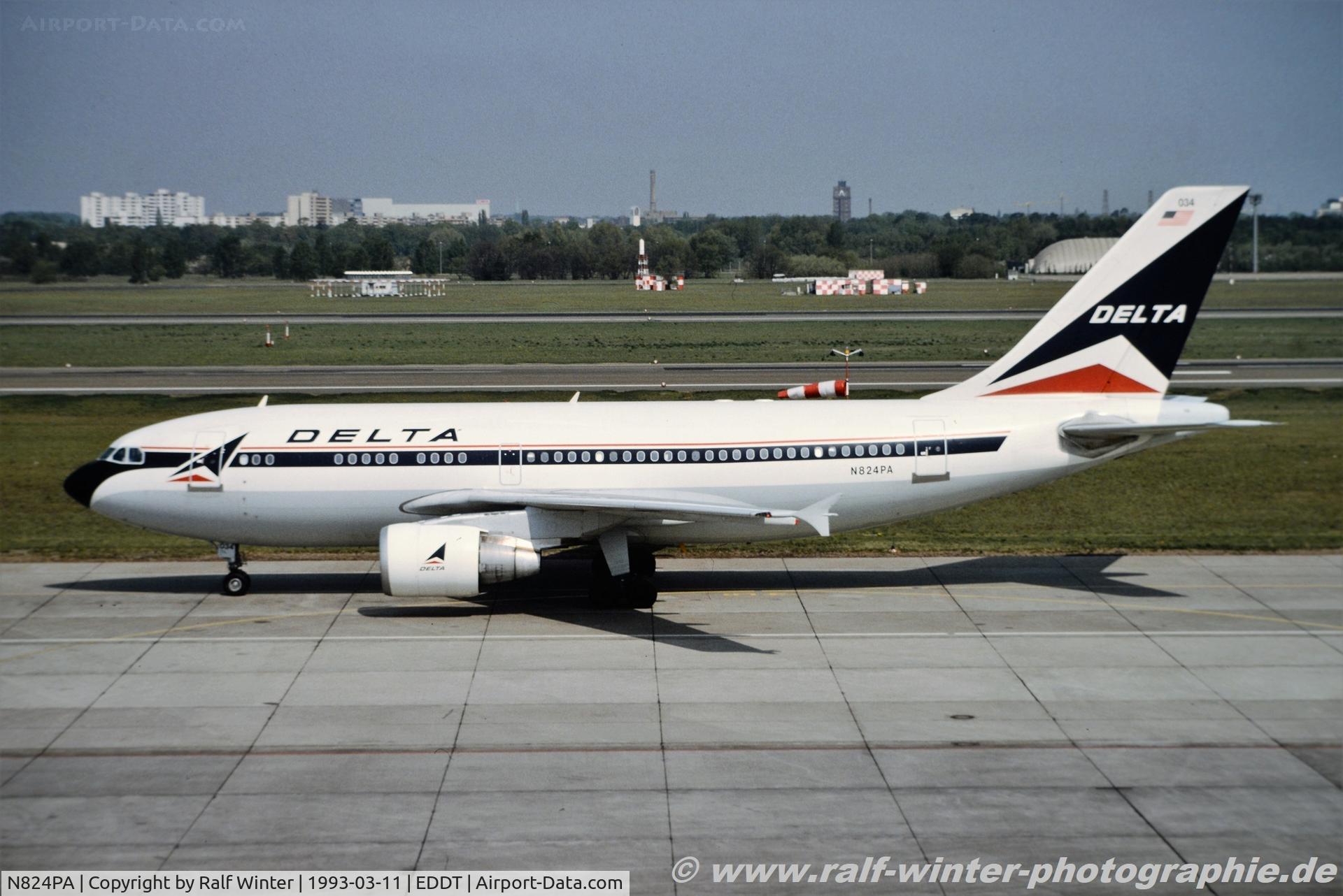 N824PA, 1990 Airbus A310-324 C/N 542, Airbus A310-324 - Delta Airlines - N824PA - 04.1993 - TXL