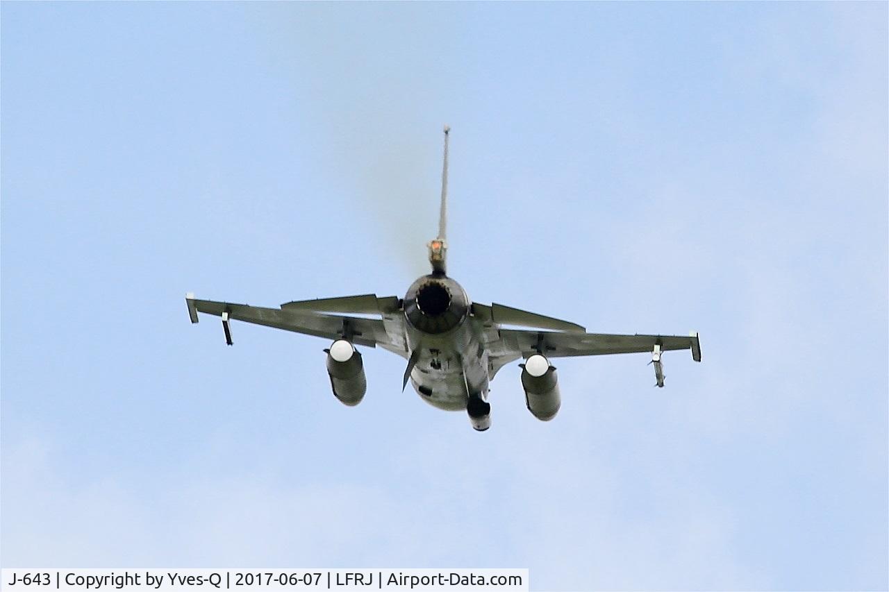J-643, 1980 Fokker F-16AM Fighting Falcon C/N 6D-75, Fokker F-16AM Fighting Falcon, Climbing from rwy 26, Landivisiau Naval Air Base (LFRJ) Tiger Meet 2017