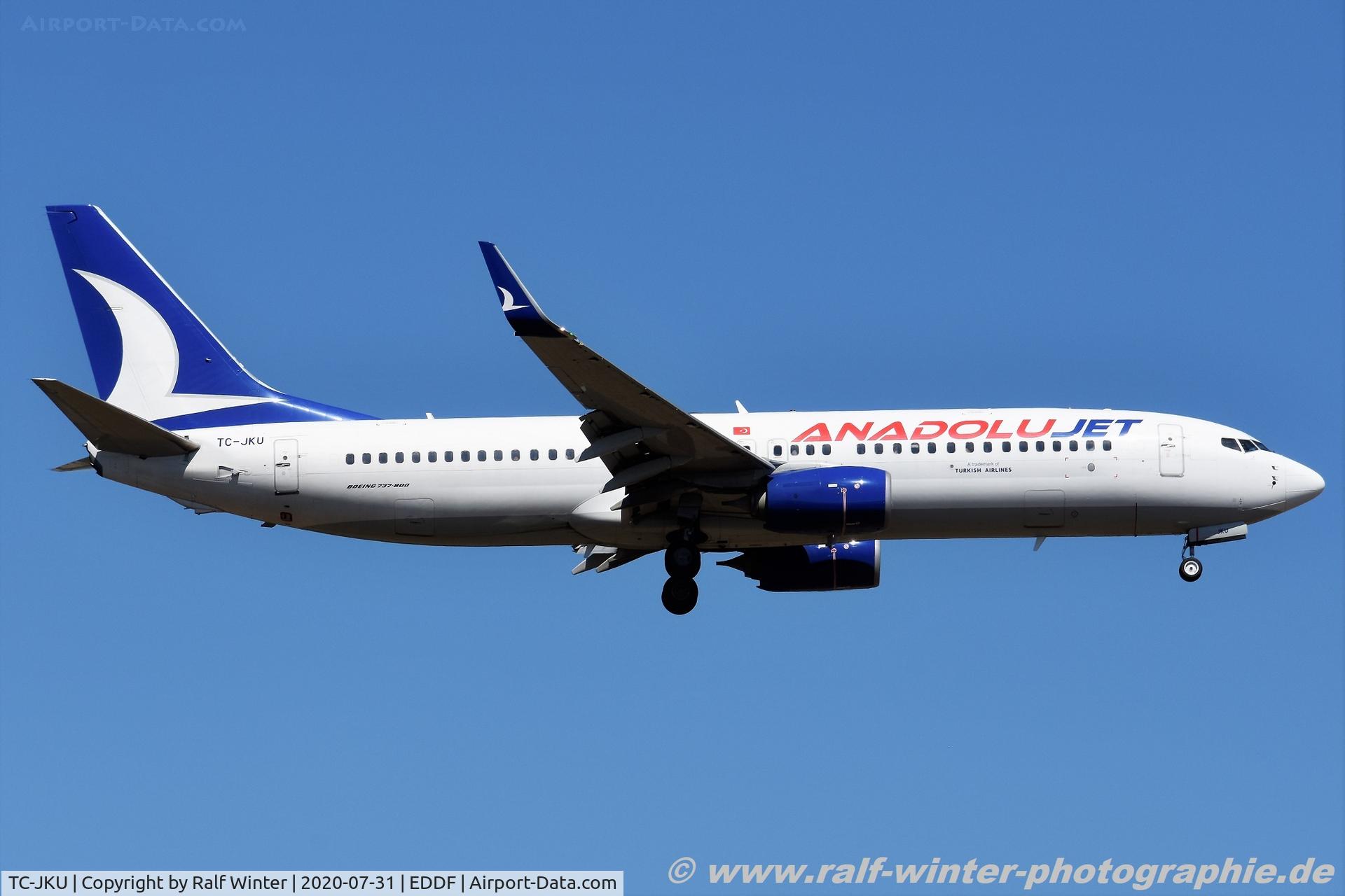 TC-JKU, 2015 Boeing 737-8Q8 C/N 41805, Boeing 737-8Q((W) - Anadolu Jet - 41805 - TC-JKU - 31.07.2020 - FRA